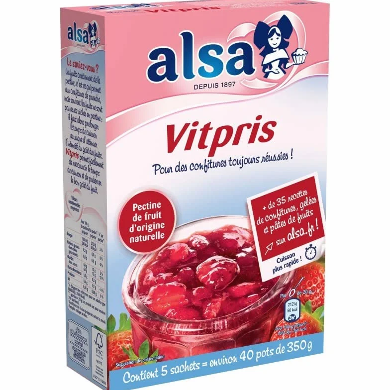 ALSA | Gelifiant Confiture Vitpris 5 Sachets 188G | Lot De (2) | livraison offerte