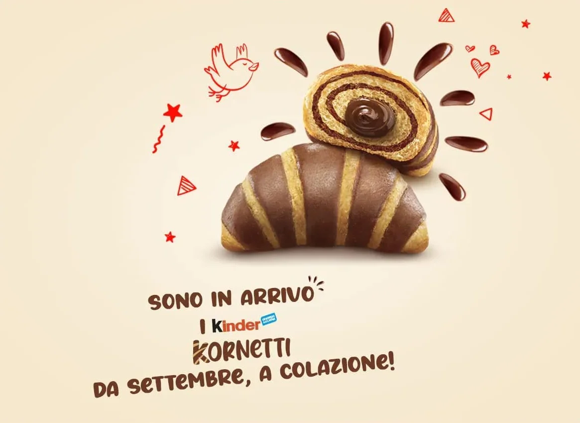 Lot de 6 croissants Ferrero Kornetti Cioccolato Cornetti au chocolat de 252 g, chaque paquet contient 6 croissants