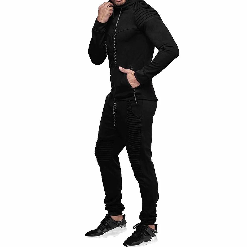 Amropi Hommes Survêtement Jogging Combinaison Sport Capuche Pantalon