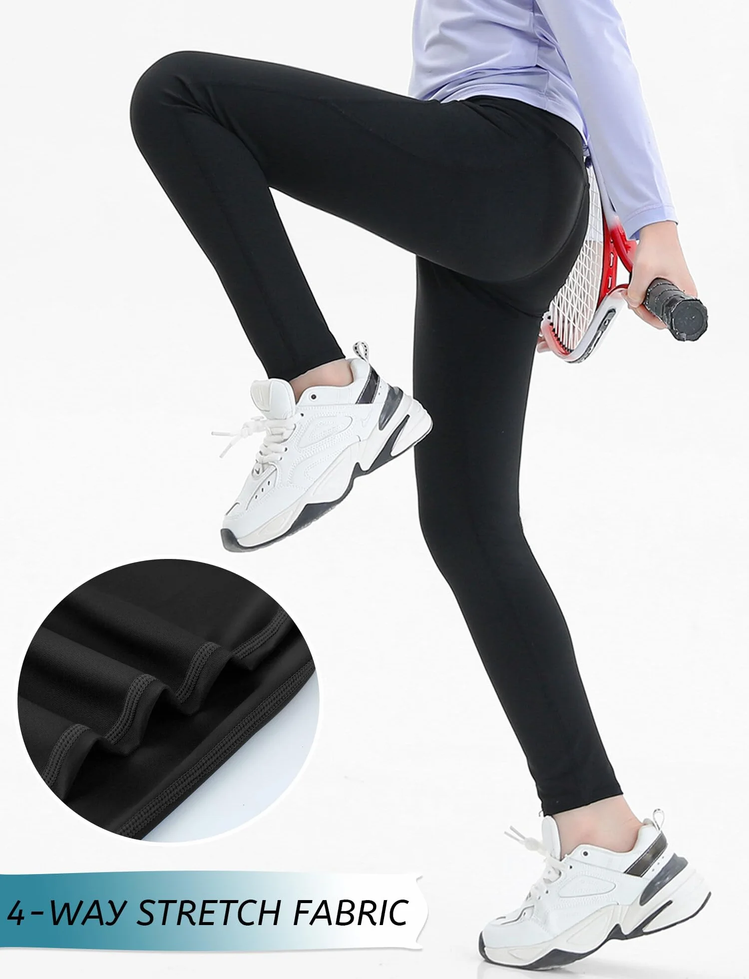 SEAUR Legging de Sport Fille 4-12 Ans Gymnastique Yoga Pantalon Fitness 100-150cm