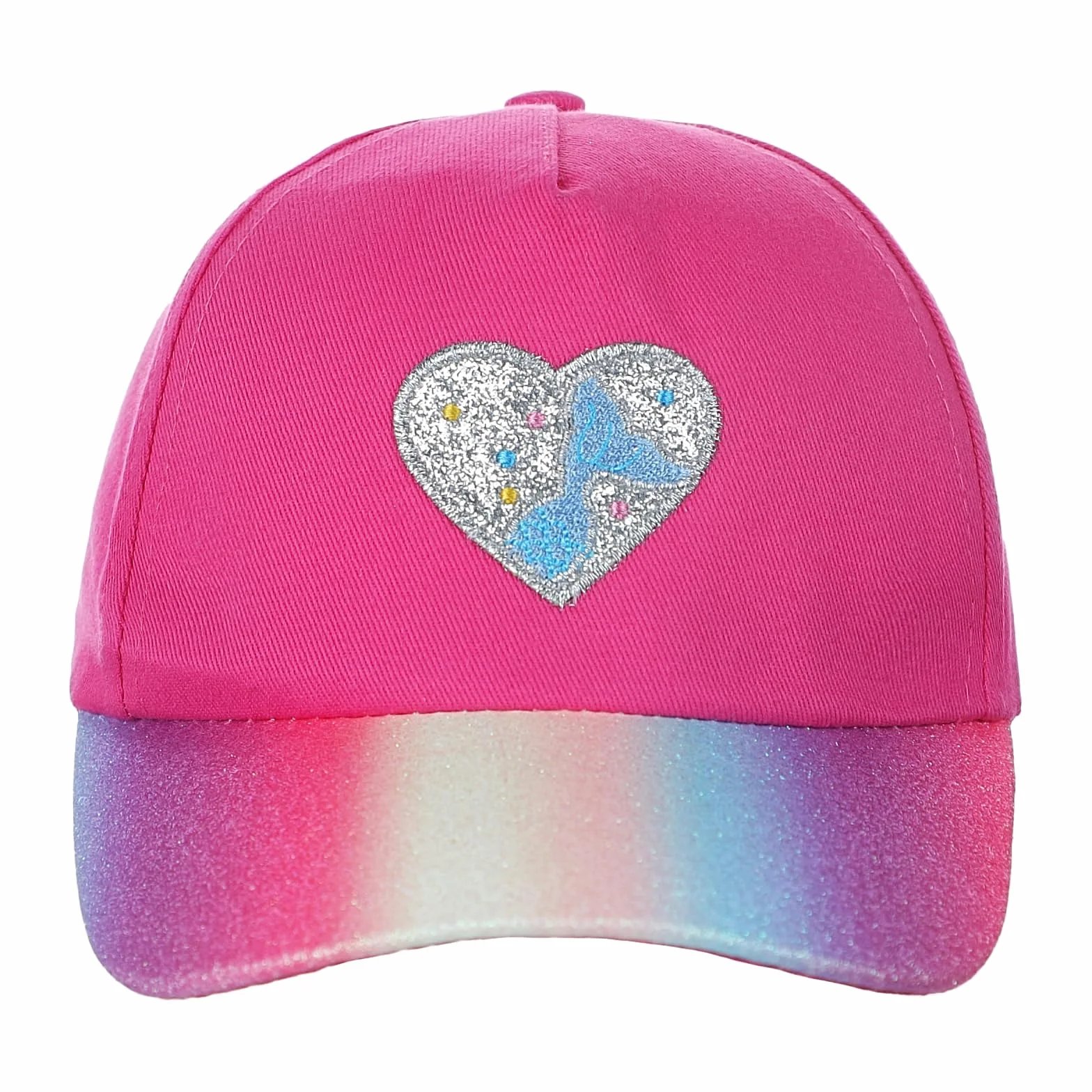 Casquette de baseball pour fille paillettes queue de cheval motif cœur réglable été 2-6 ans