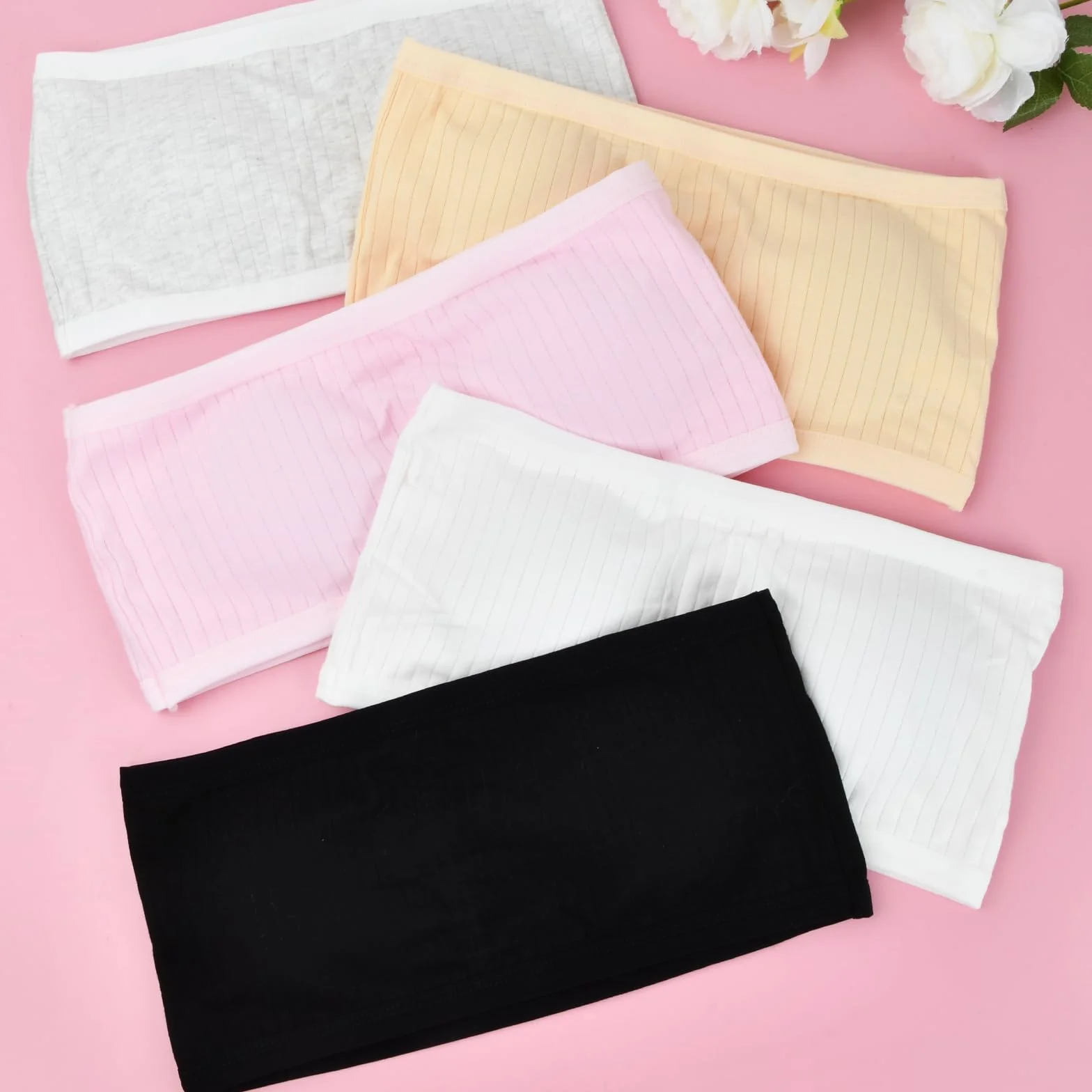 Amexo Soutien-Gorge Filles 5 Pcs avec Coussinets Amovibles 13-18 Ans