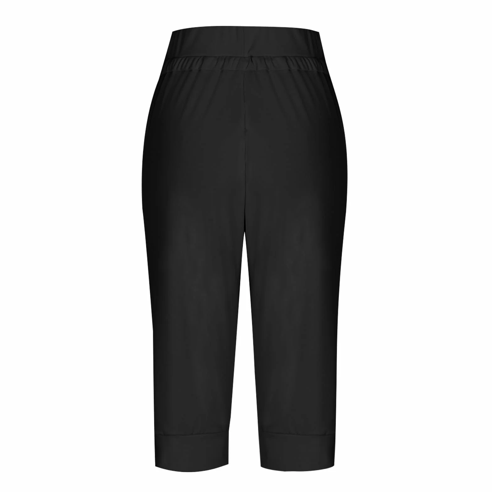 EMATOP Pantalon de jogging femme 3/4 coton couleur unie avec poches