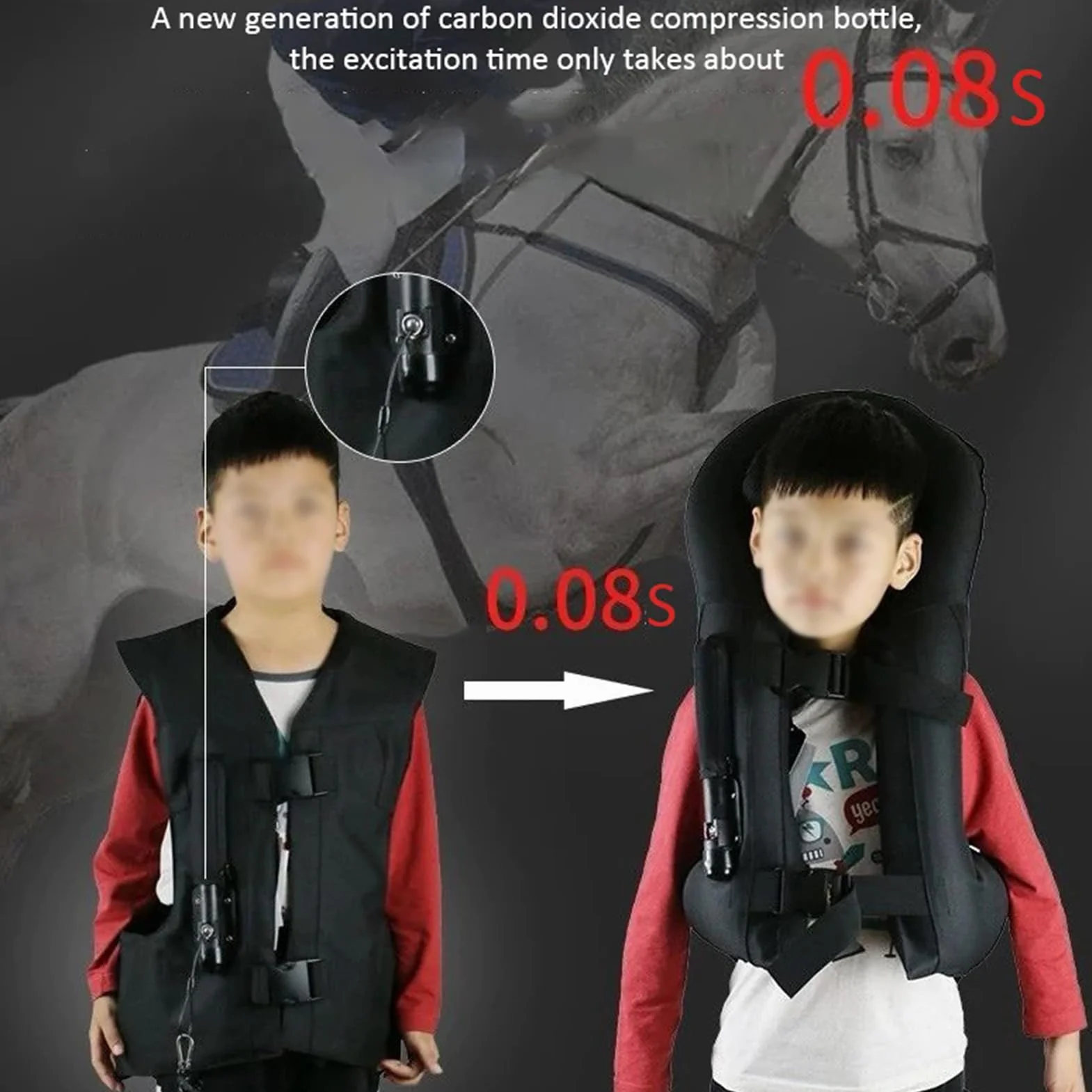 Gilet Airbag D'Équitation Adultes Réglable 4 Saisons