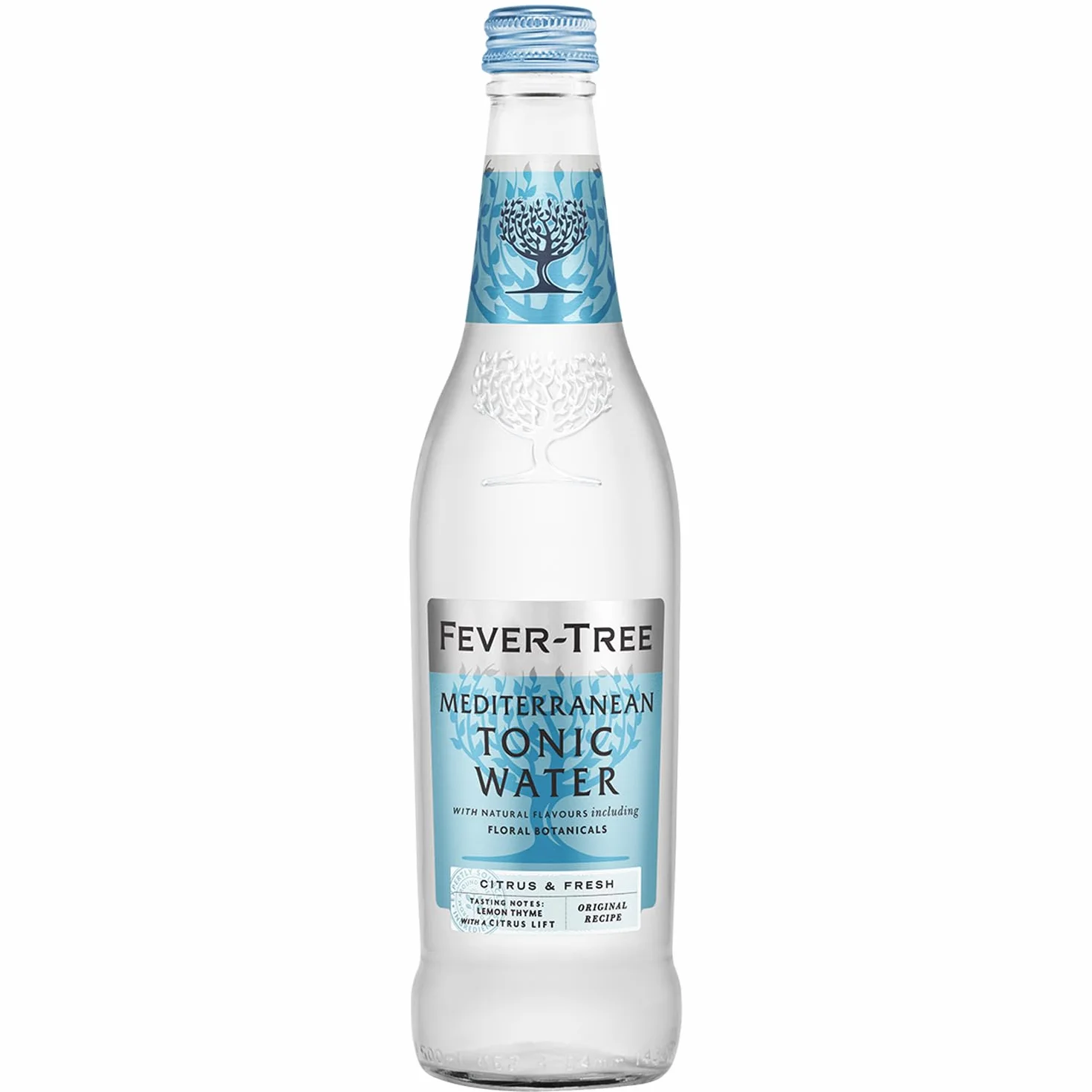 FEVER-TREE - 8 Bouteilles de 500 ml de Mediterranean Tonic Water - Citron et herbes aromatiques - Soda