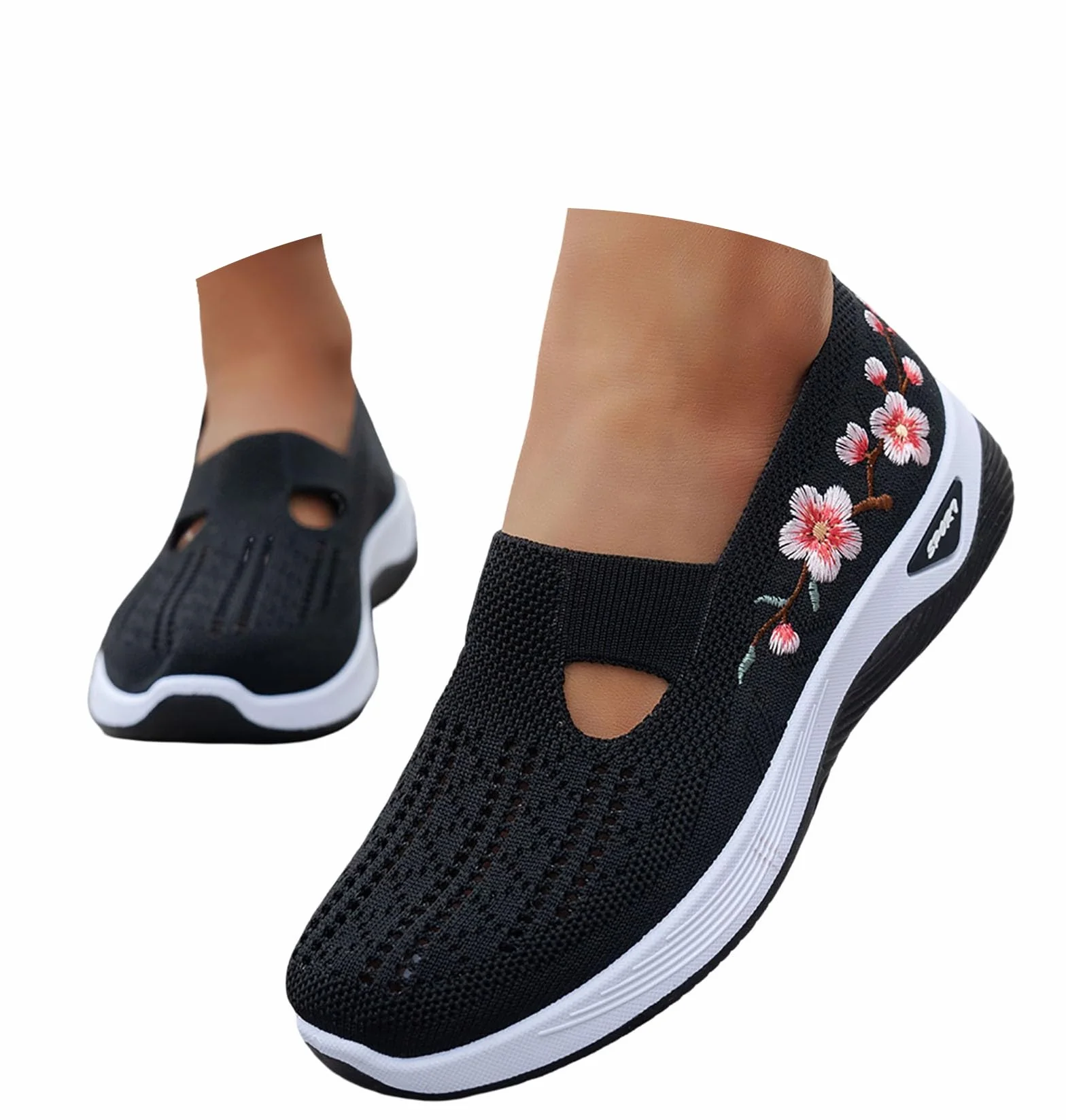 Chaussures Orthopédiques Femme Basket Confortable Mémoire de Forme Pieds Larges sans Lacet