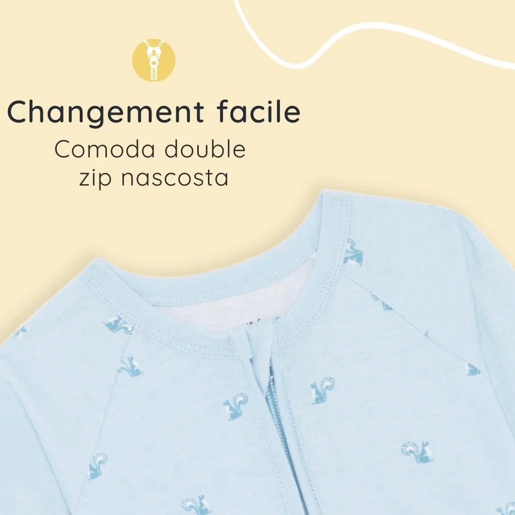 Bramble & Bear Lot de 2 Combinaisons de Nuit Coton Biologique pour Bébé - Vêtement Zippé Doux