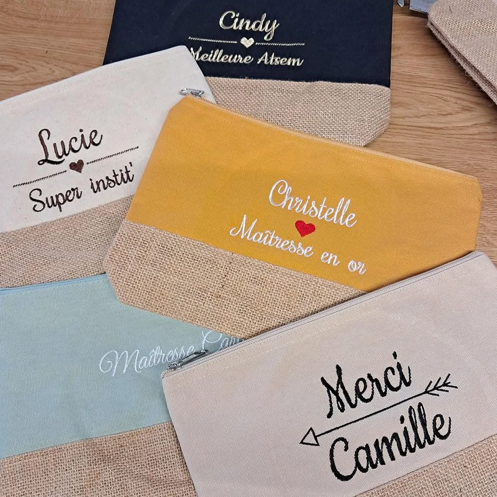 Trousse de Toilette personnalisée Coton Jute 10 Coloris 18x27x5cm