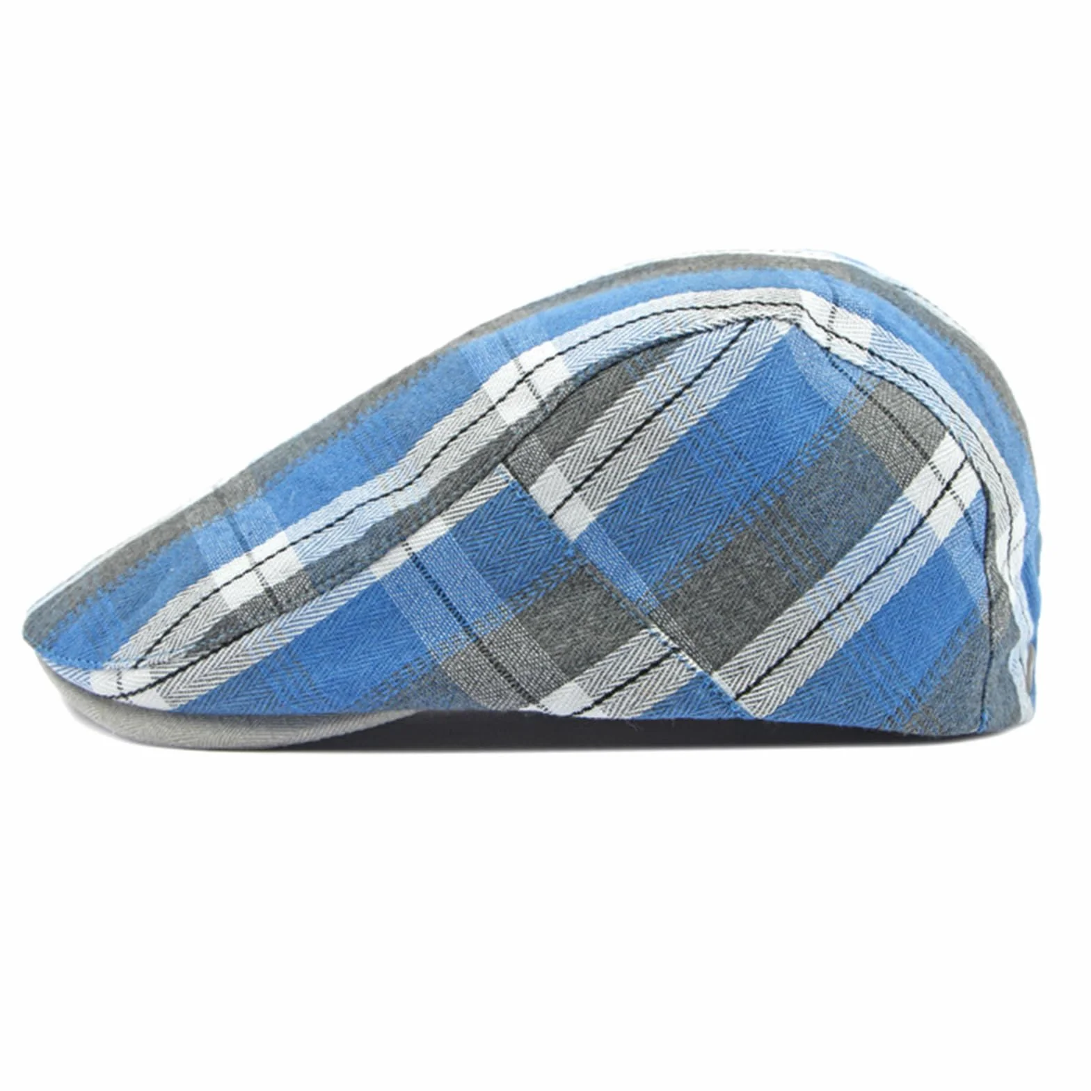 meioro Chapeau Newsboy Rayé à Carreaux Cabbie Beret Ivy Flat Cap Adjustable