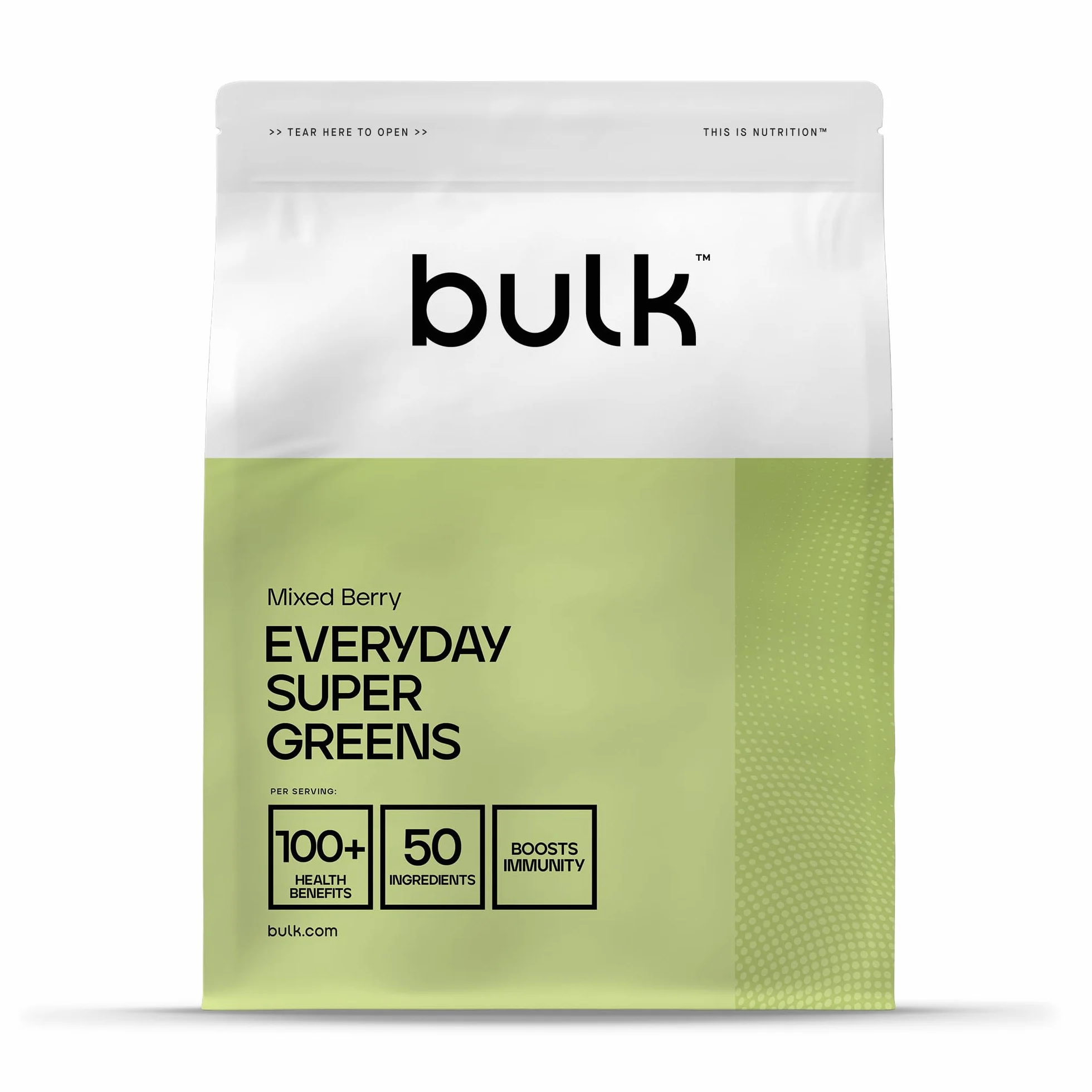Bulk Everyday Super Greens Poudre | Fruits Rouges | 30 Portions | Avec 50 Vitamines, Minéraux & Superaliments | Riche en Vitamine C, D & B12 | Soutient Immunité & Bien-être
