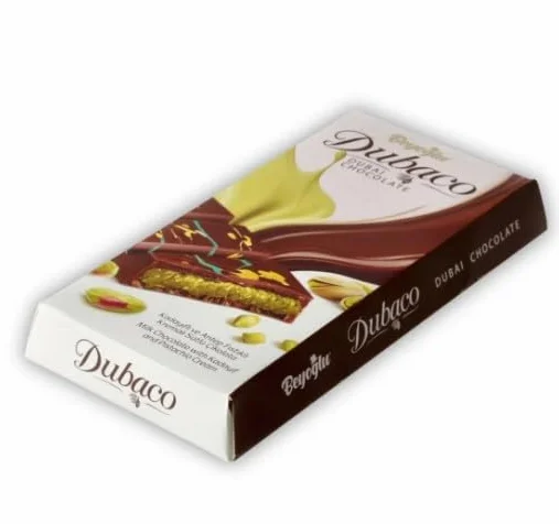Dupleix - Lot de 2 Tablettes Chocolat au Lait Dubaco Dubai – Fourrage Pistache & Kadayif – 2x95g – Chocolat Oriental Gourmand