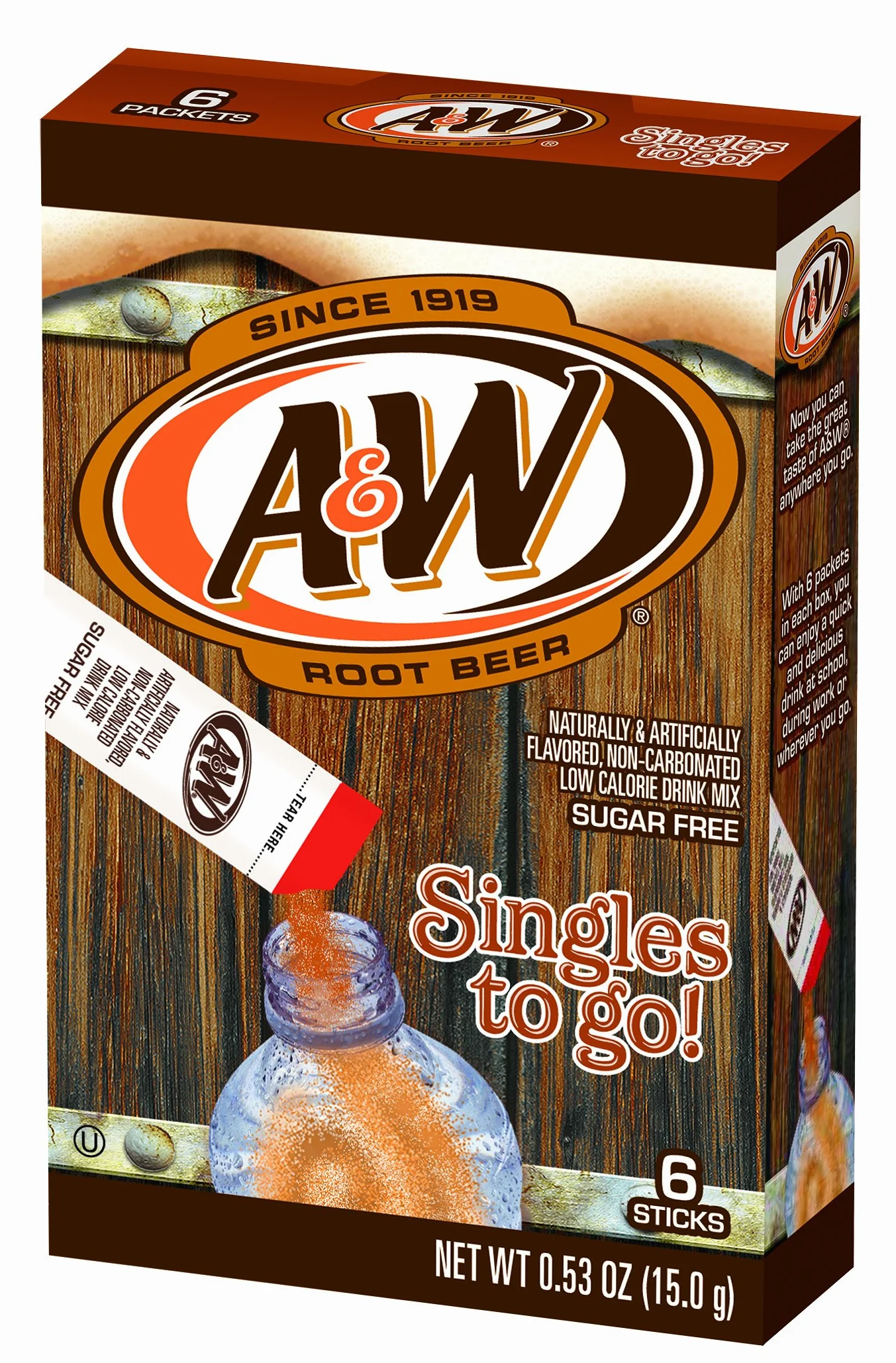 A & W Mélange à boire A&W Root Beer Singles to Go 15 g