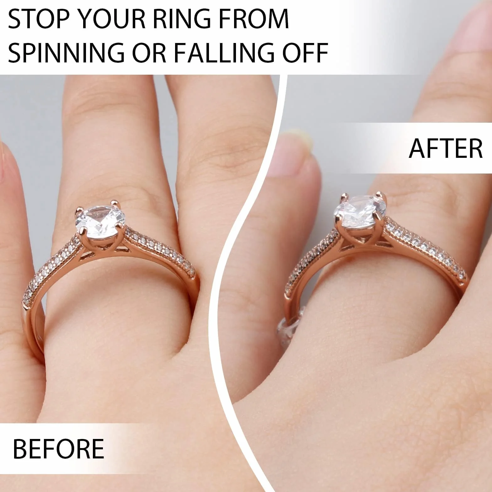 Eiito Ajusteurs pour bagues Lot de 4 Tailles Ring Sizer Adjuster Réducteurs de Bagues 1.2mm/2mm/3mm/4mm avec Chiffon en Polissage d'argent