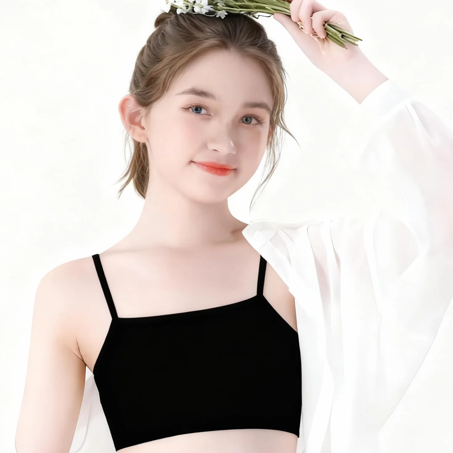 Soutien-Gorge Sportif & Crop Tops en Coton pour Filles 7-16 Ans - Brassière d'Entraînement Confort Respirant