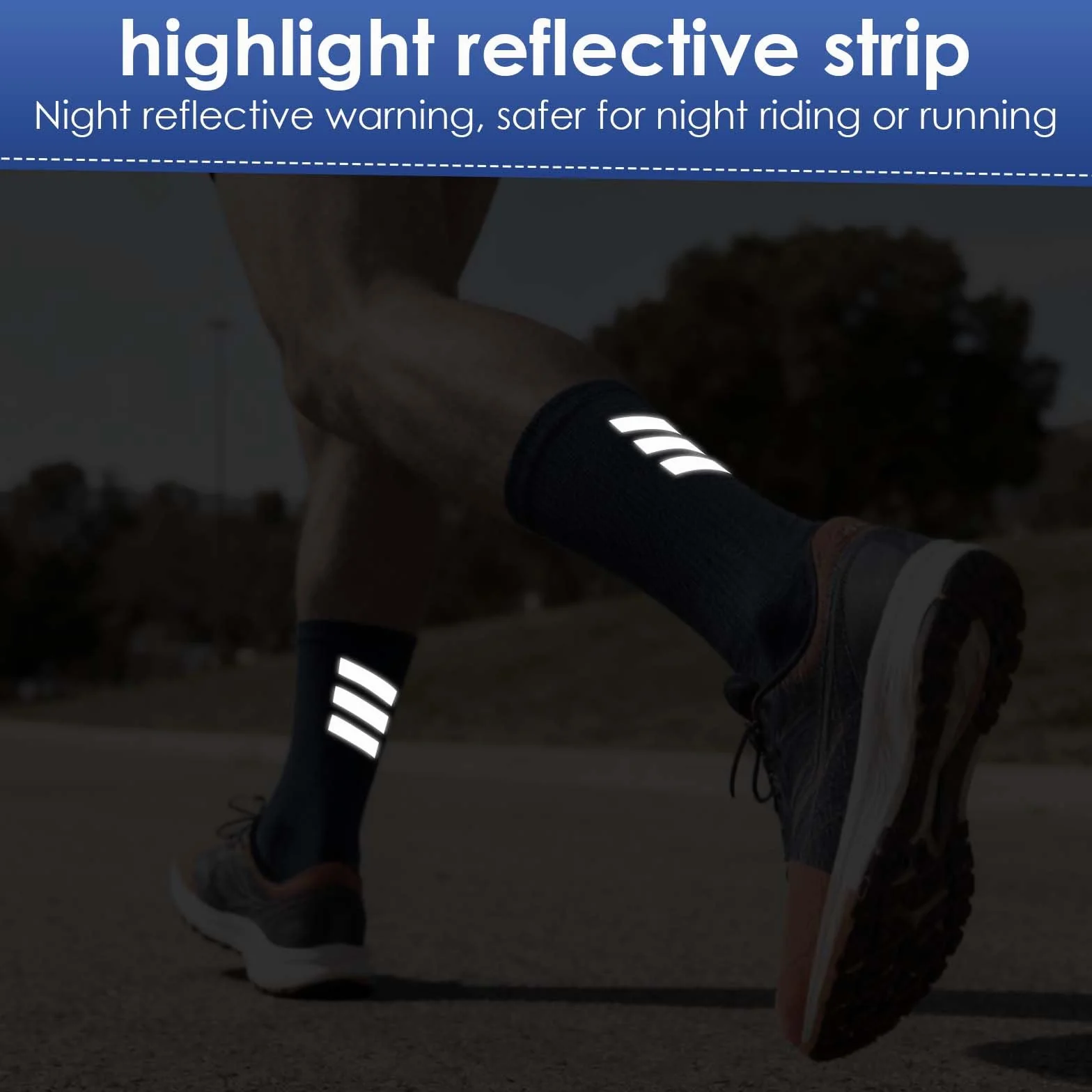Chaussettes de Compression pour Hommes 40-44, Chaussettes Cyclisme Respirantes, Chaussettes Techniques Sport Longues Sans Coutures