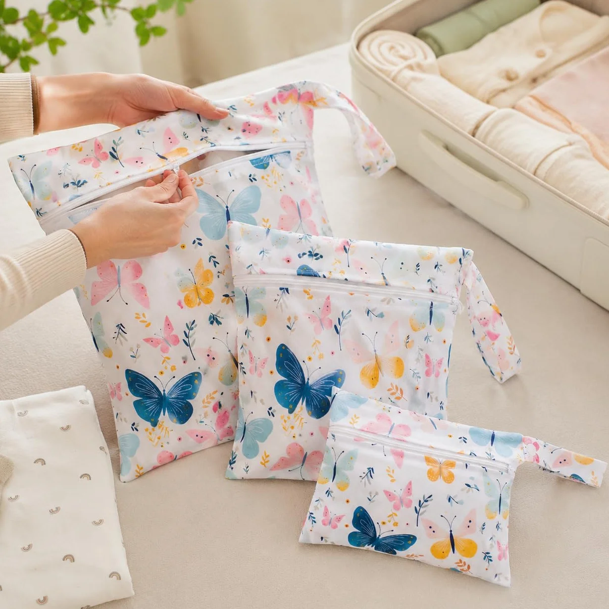 Lot de 3 Sacs Étanches Imperméables Réutilisables pour Vêtements Humides Voyage