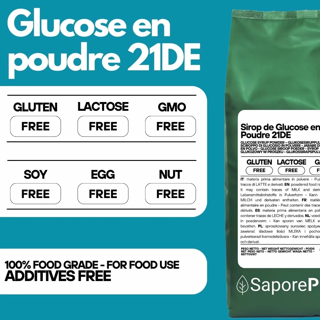 SaporePuro Sirop de Glucose en poudre 900 g - Idéal pour les desserts, glaces et sorbets
