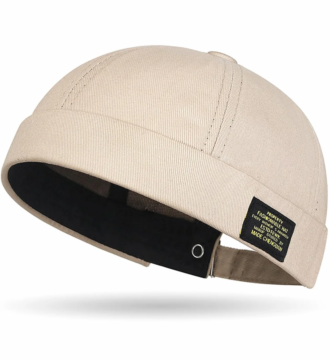 Casquette Docker Été Maille sans Bord Visiere Skullcap Travailleur Chapeau Réglable Coton Homme Femme Bonnet Hat