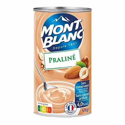 MONT BLANC - Crème Dessert Au Praliné 570G - Quatre Articles
