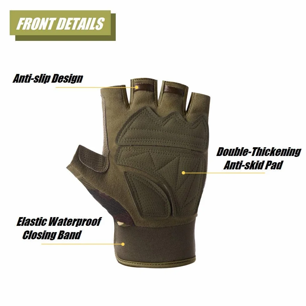 HYCOPROT Gants sans Doigts Respirants pour Escalade Moto Camping
