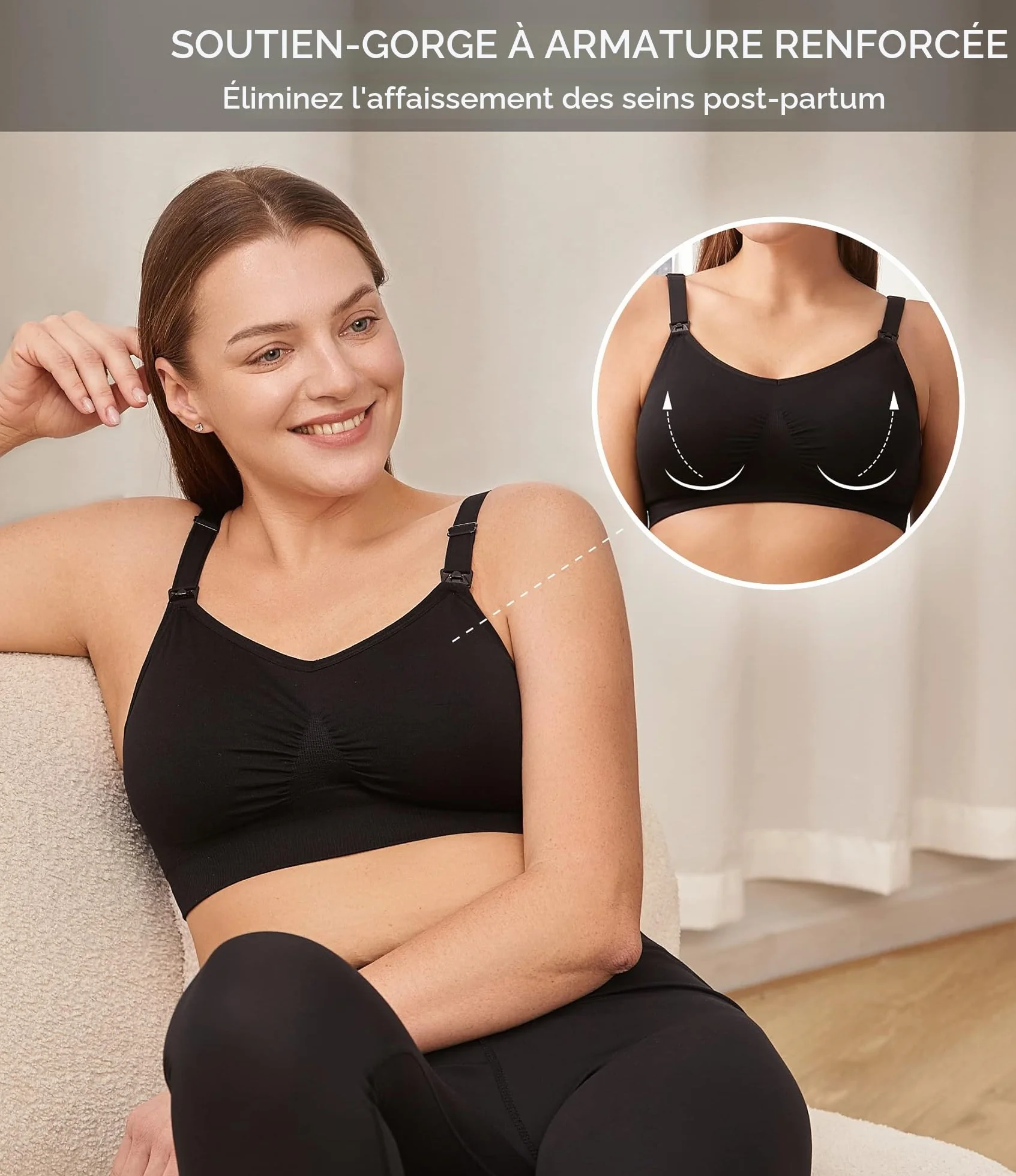 HOFISH Soutien-Gorge de maternité et d'allaitement sans Couture avec rallonges et Clips supplémentaires