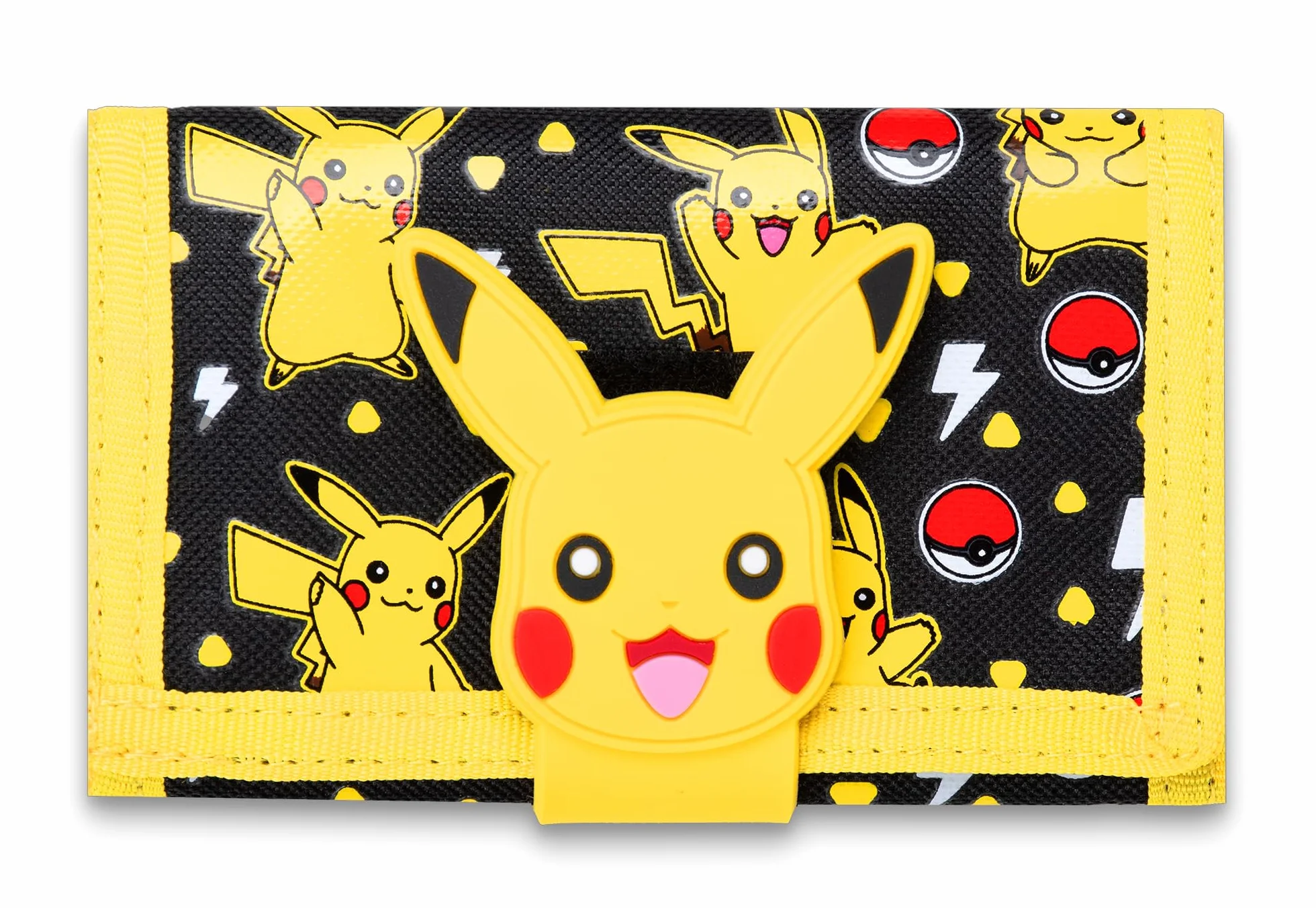 Pokémon Portefeuille en silicone jaune 14 x 8 cm avec compartiment zippé