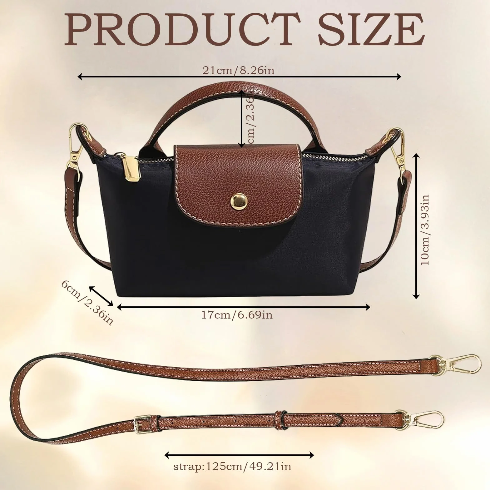 Sac à Main Femme Pochette Téléphone Portable Bandoulière Réglable Mini Sacoche Travail