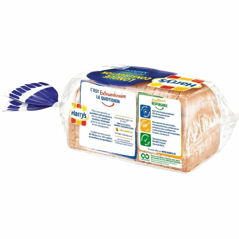HARRYS - Pain De Mie Longue Conservation Nature 250G - le Lot De 4