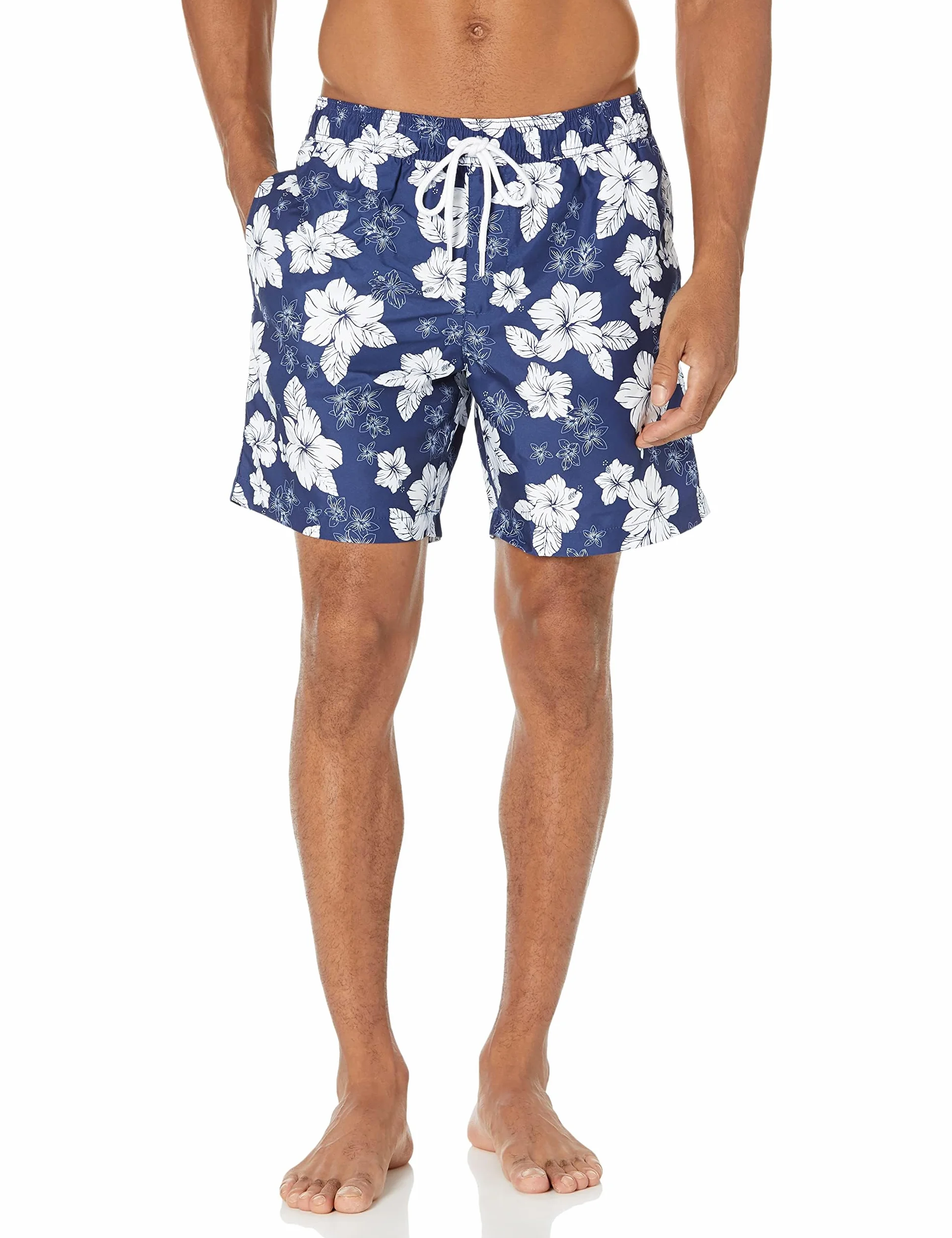 Amazon Essentials Short de Bain Homme avec Doublure en Maille, Poches et Fermeture à Cordon
