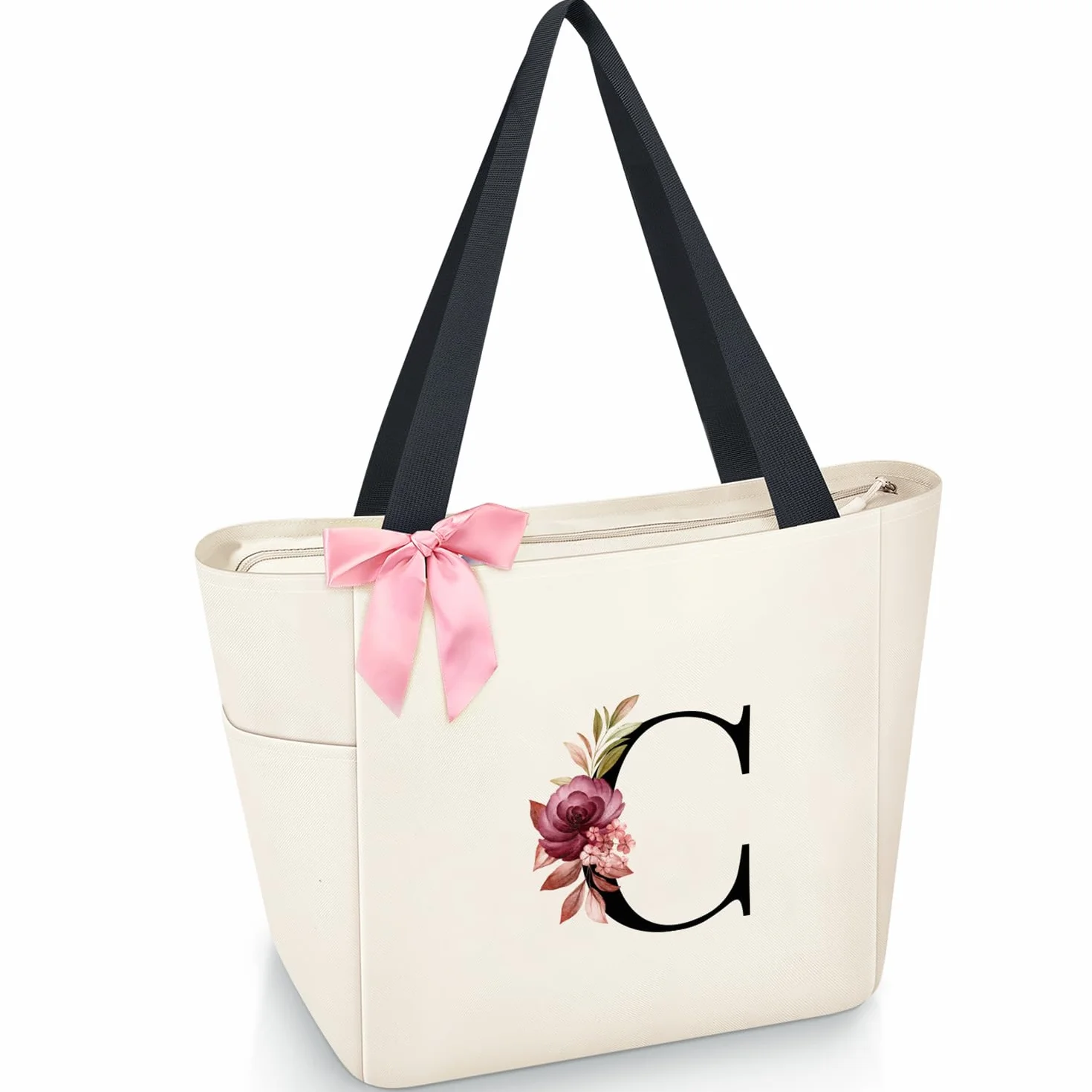 Sac Cabas Personnalisé Vavabox avec Initiale A-Z Imperméable pour Femmes