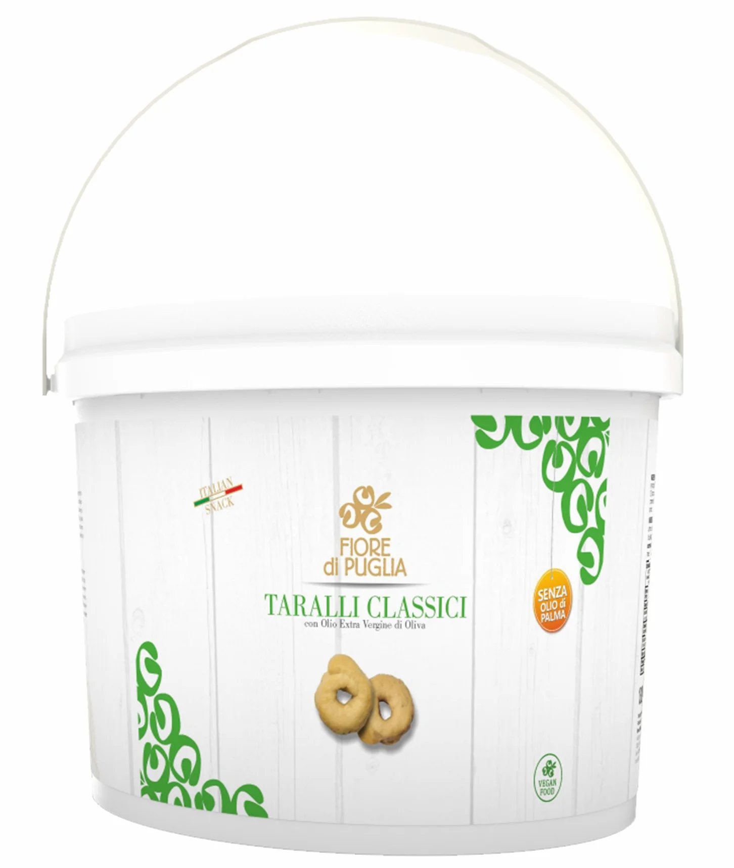 FIORE DI PUGLIA Taralli Classic Seau Kg.3 Collations Salées - Made In Italy