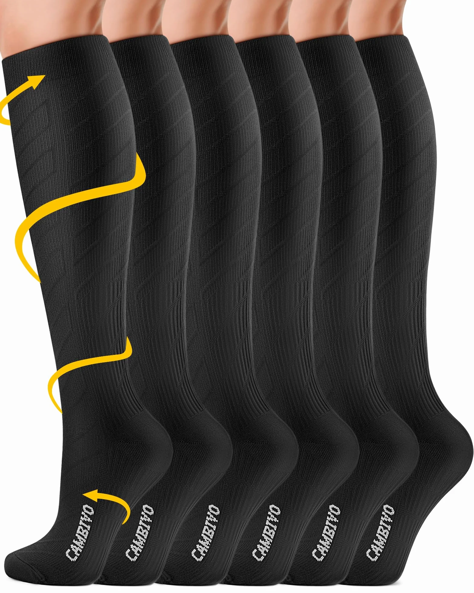 CAMBIVO Bas de Contention 3 Paires, Chaussettes de Compression 20-30mmHg Classe 2