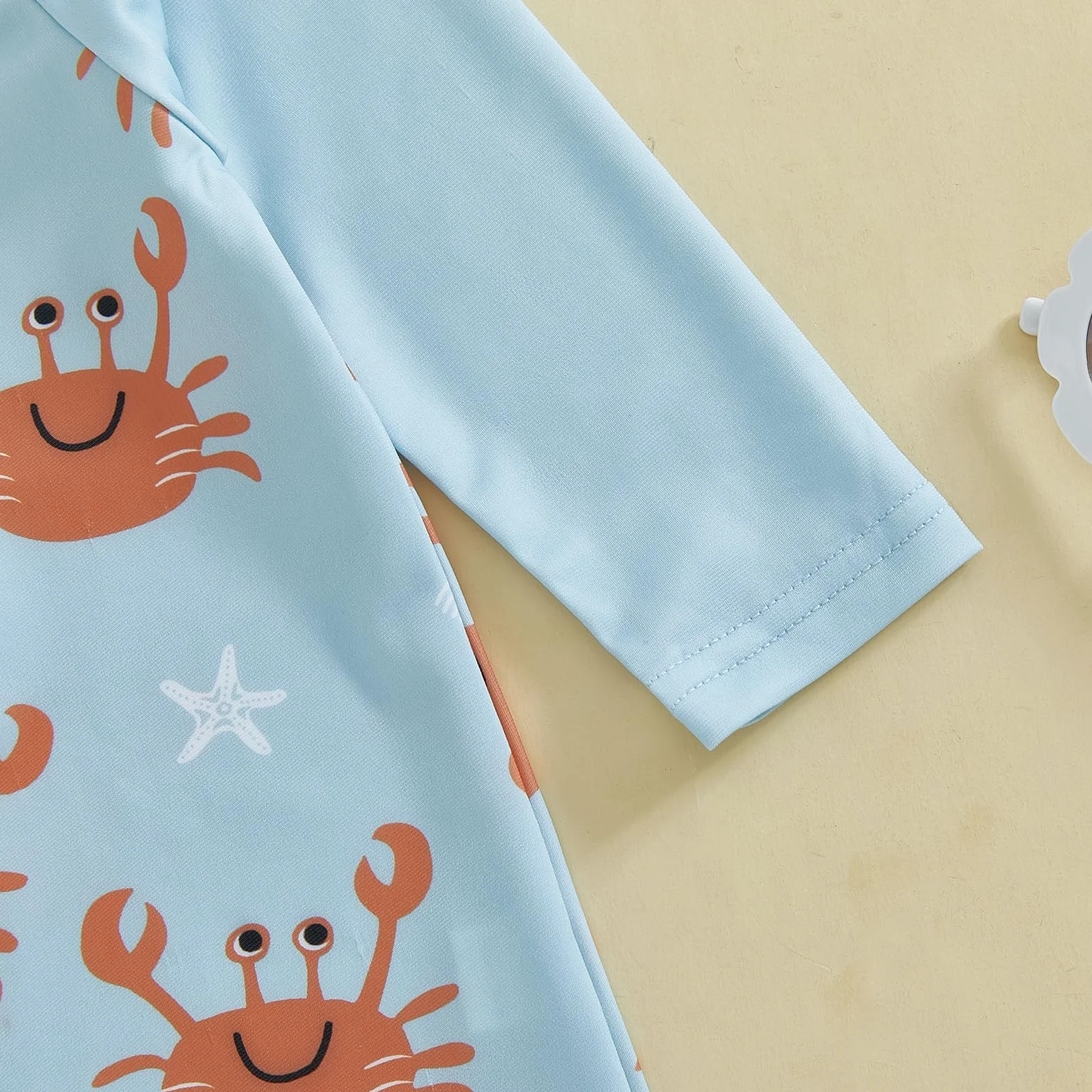 Loalirando Maillot de Bain Enfant Bébé Garçon 2 Pièces Anti-UV Combinaison Zippé Manches Longues Chapeau Large Bord
