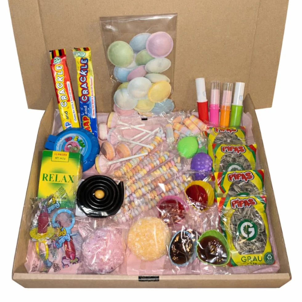 Assortiment de confiseries rétro de qualité - Box à bonbons d'antan - Box à bonbons rétro - 56 pièces - Cadeau idéal pour toutes occasion