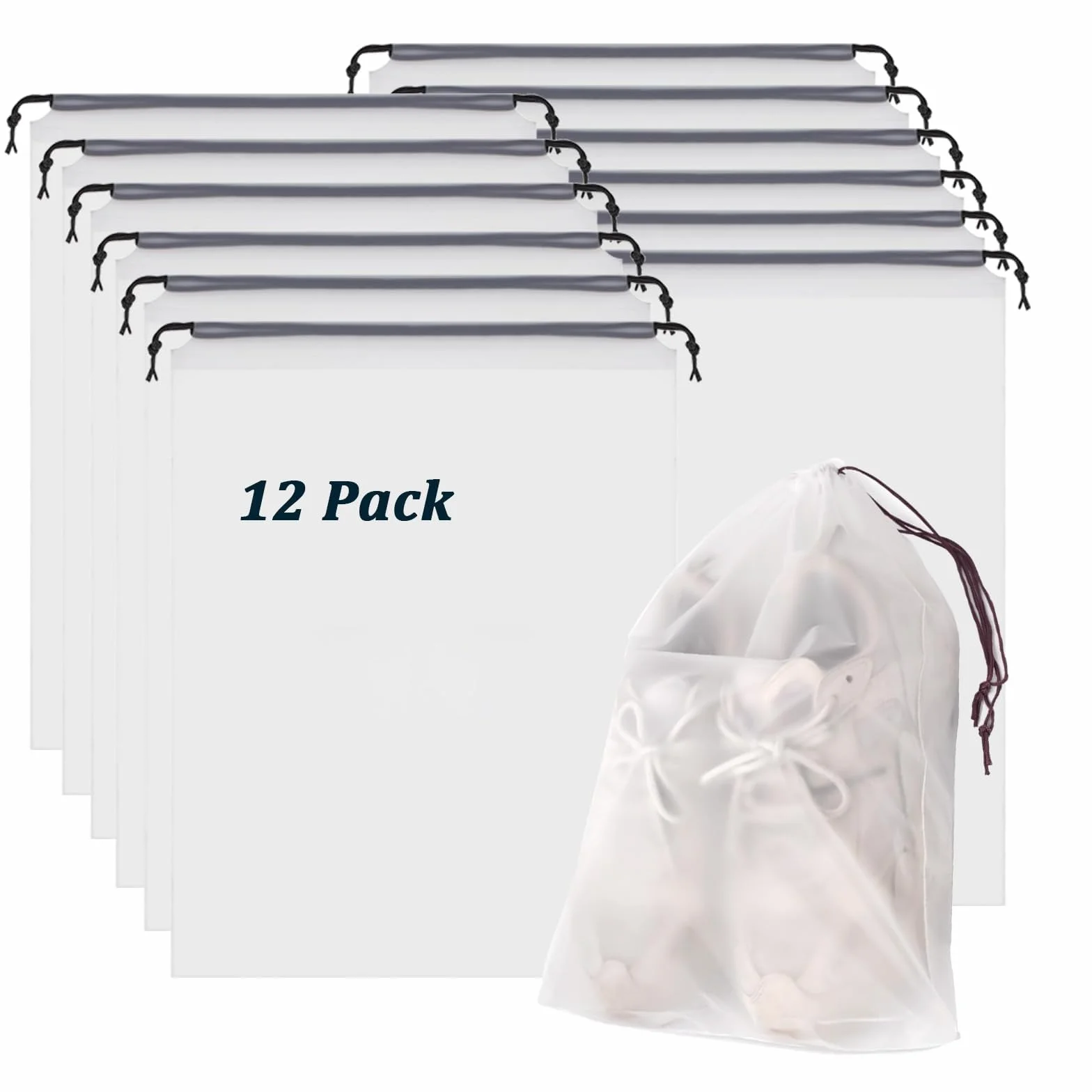 Lot de 12 Sacs à Chaussures de Voyage, Housse Chaussure Anti-Poussière pour Bagages