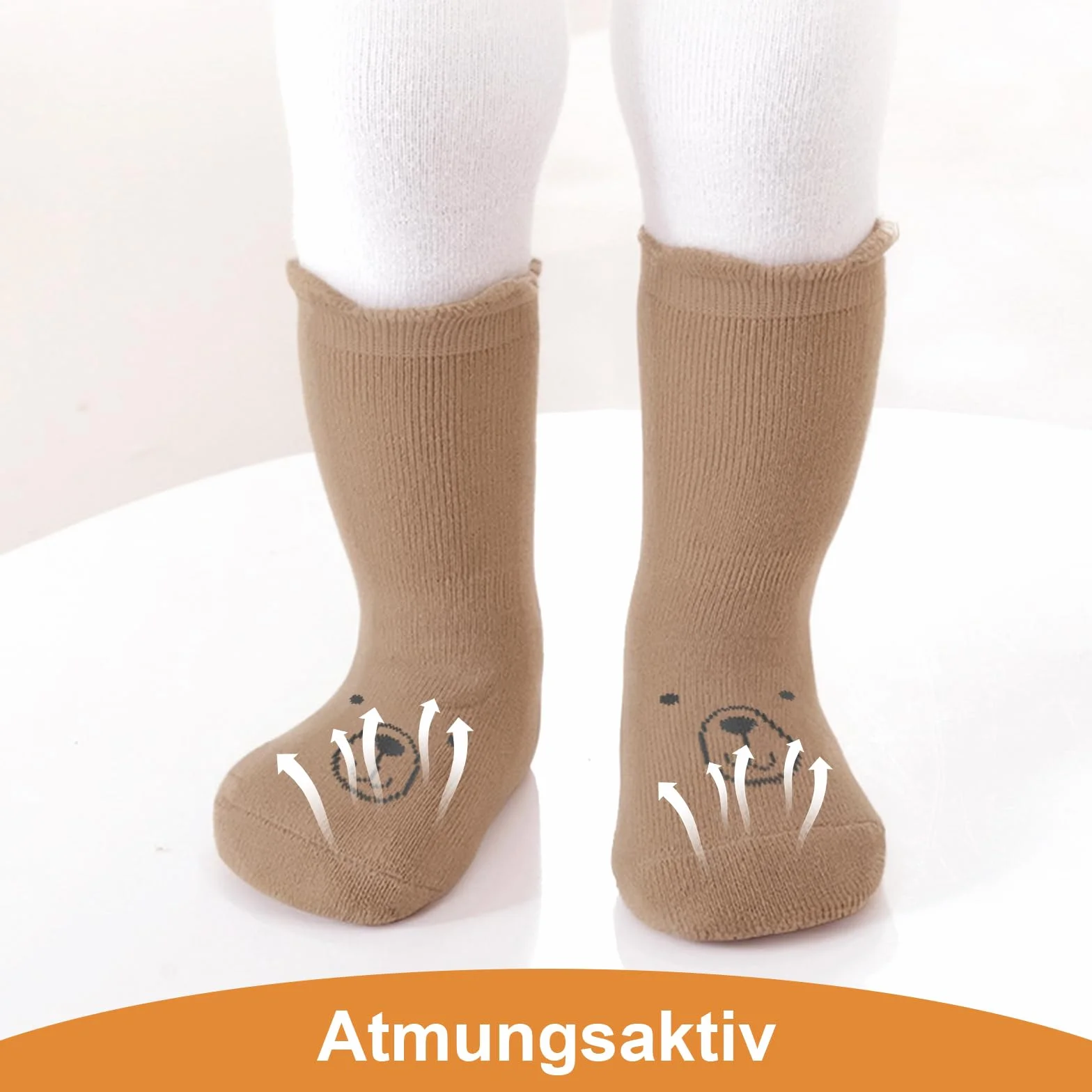 Chaussettes Antidérapantes Bébé, Chaussette Bebe en Silicone, 5 Paires, Motifs Intéressants