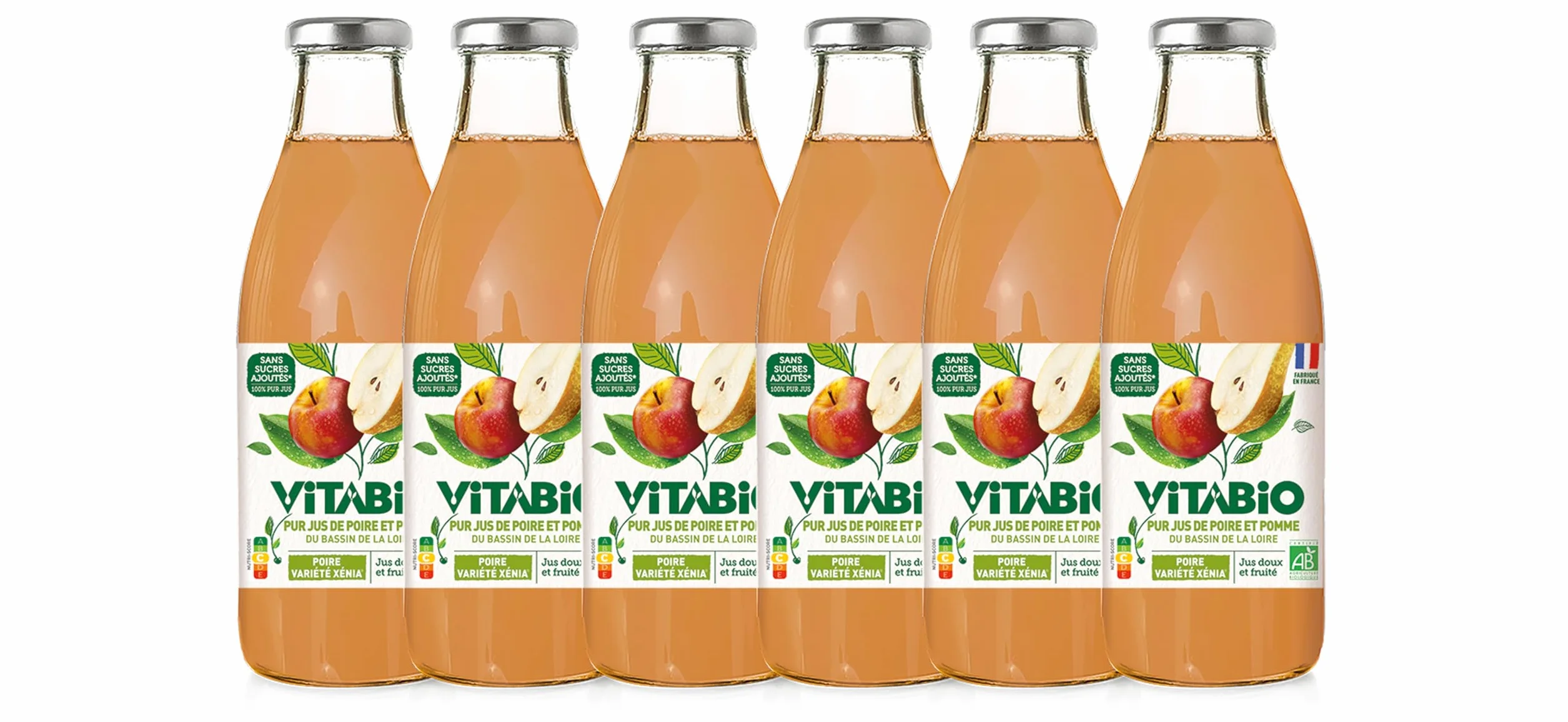 VITABIO - 100% Pur Jus - Poire Xenia et Pomme - 750ml - BIO - Lot de 6