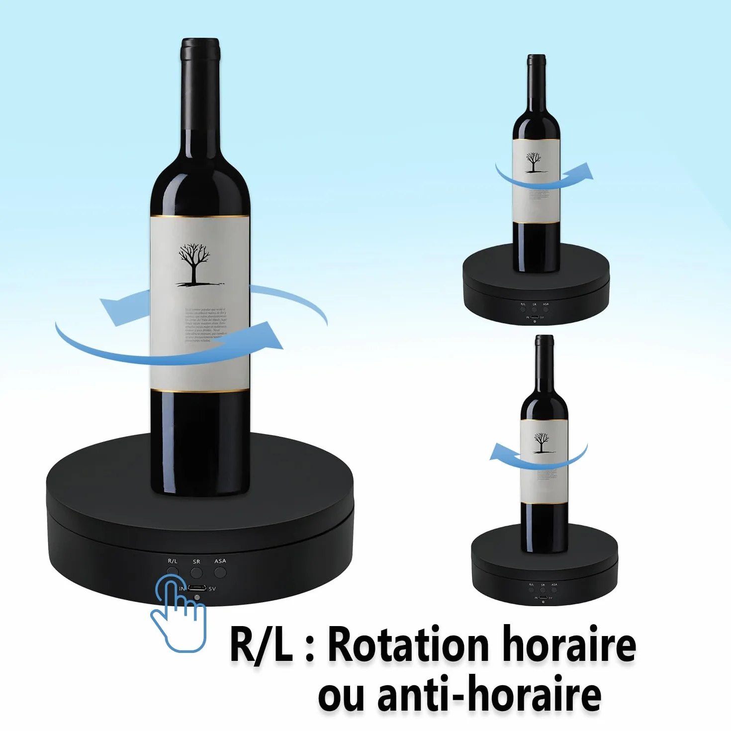 Mcbazel Présentoir Rotatif 360° 3KG Table Tournante Motorisée pour Photographie Bijoux Montres