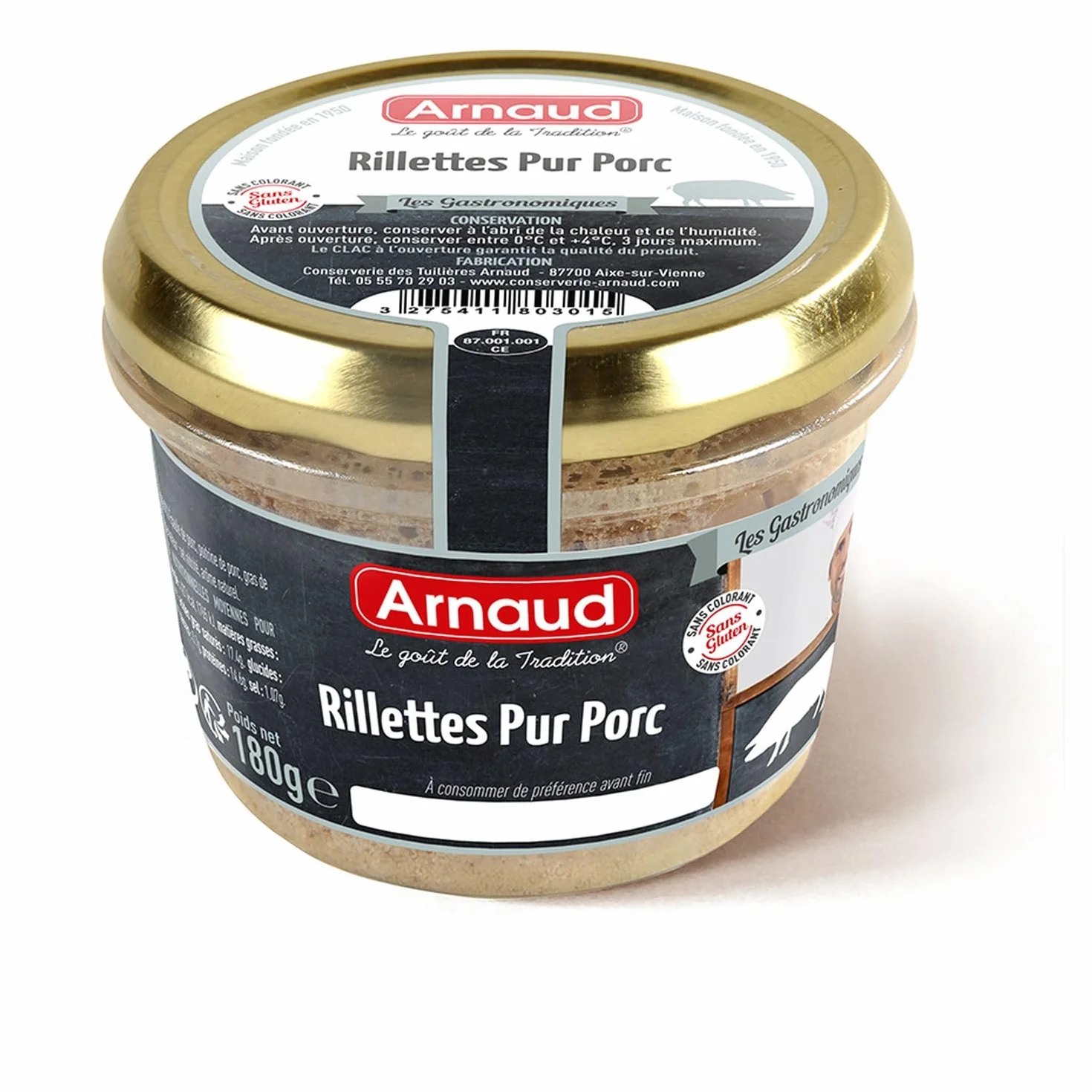 Lot 3x Rillettes pur porc - Bocal 180g