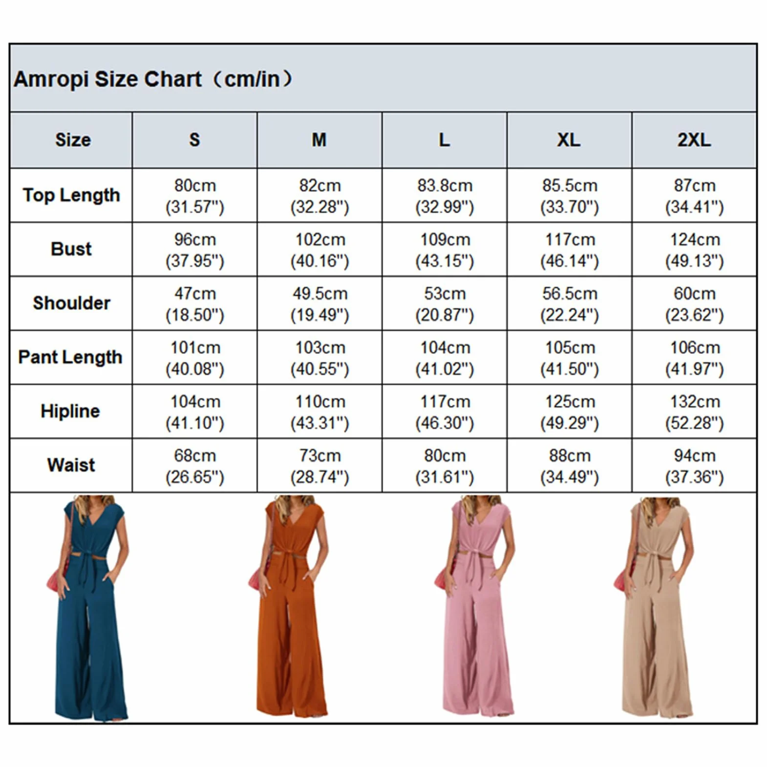 Amropi Ensemble Femme Loungewear Set Col en V Manches Courtes Pantalon Large