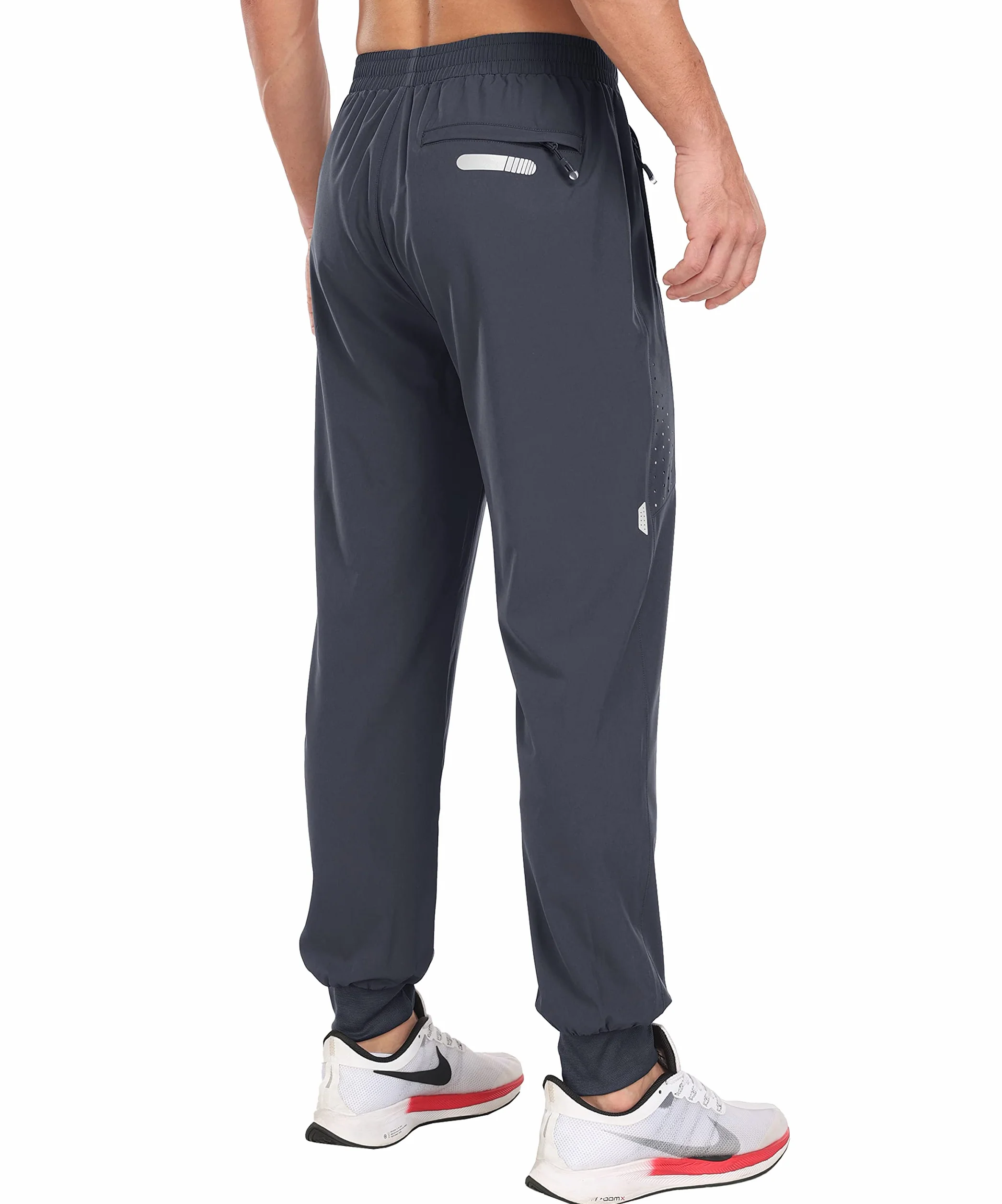 MoFiz Pantalon de Jogging Homme Léger Sport Séchage Rapide avec Poches Zippées