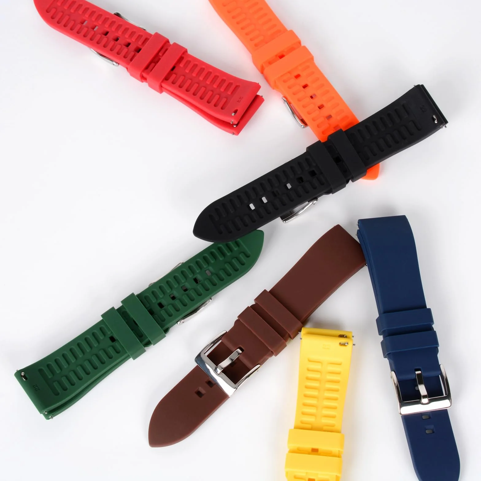 Montre Silicone Bracelet Noir Dégagement Rapide Intelligente Souple Caoutchouc Boucle Replacement 18mm 19mm 20mm 21mm 22mm 24mm