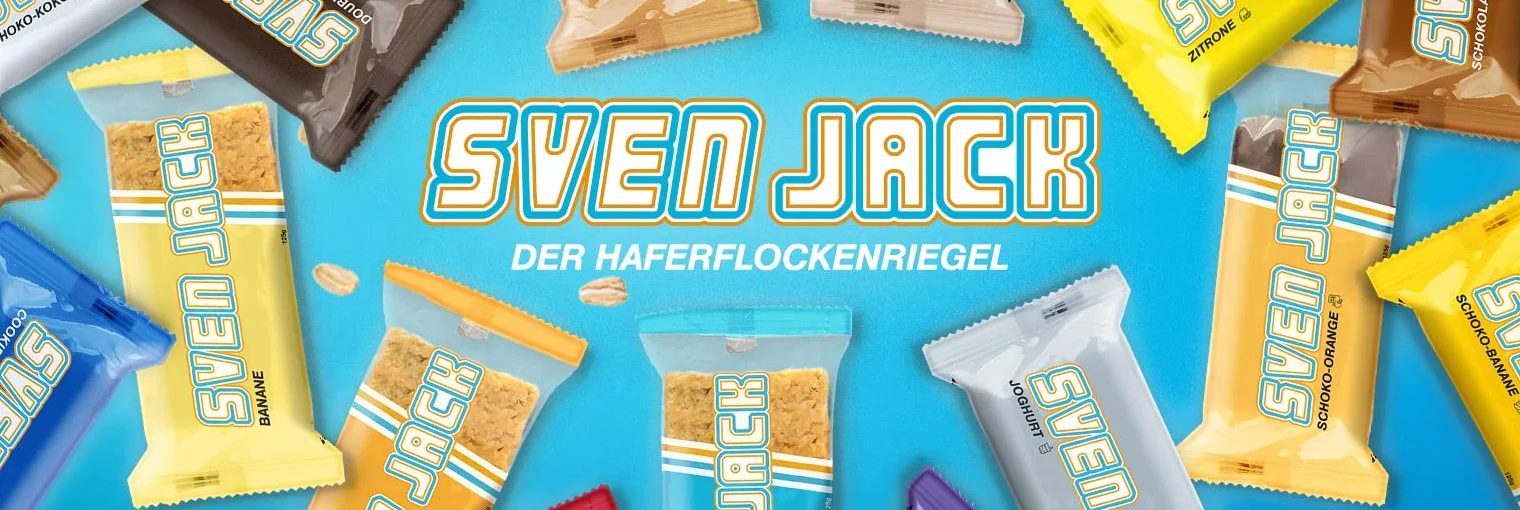 SvenJack Barre d'Avoine Chocolat 24x125g – Barres Énergétiques Vegan aux Flocons d'Avoine 47% & Enrobage Cacao – Energy Cake Riche en Glucides pour Sport, Musculation, Endurance & Encas
