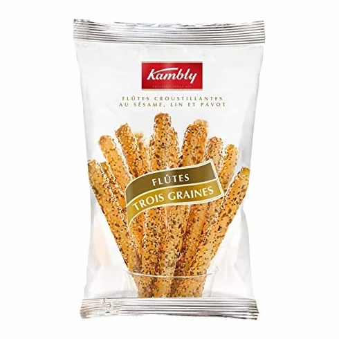 KAMBLY - Flûtes Croustillantes Aux Trois Graines 125G - Lot De 3