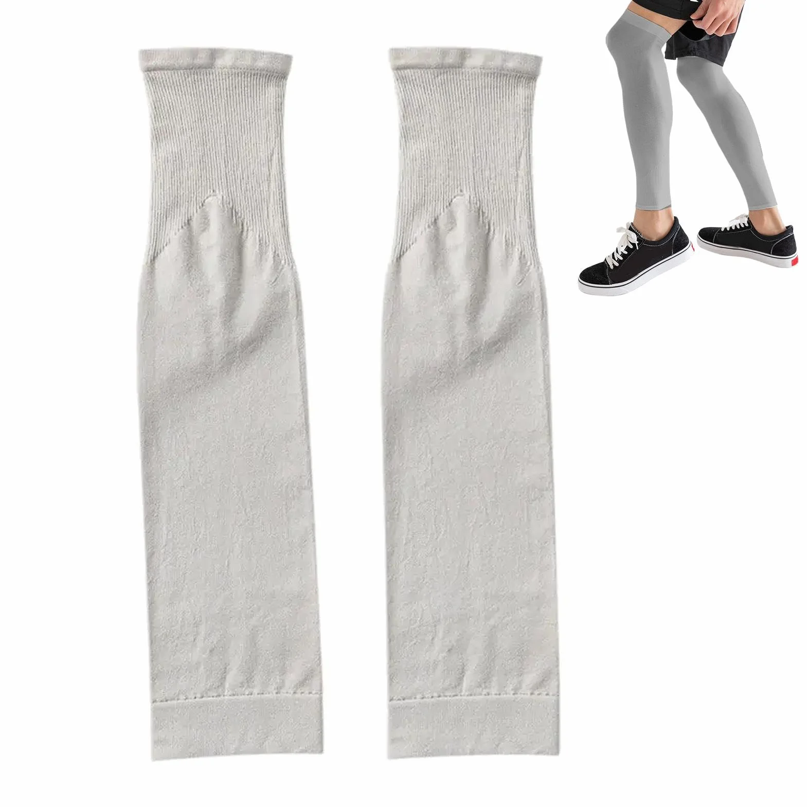 Manchons de jambe protection solaire UV soie glacée jambes larges vélo