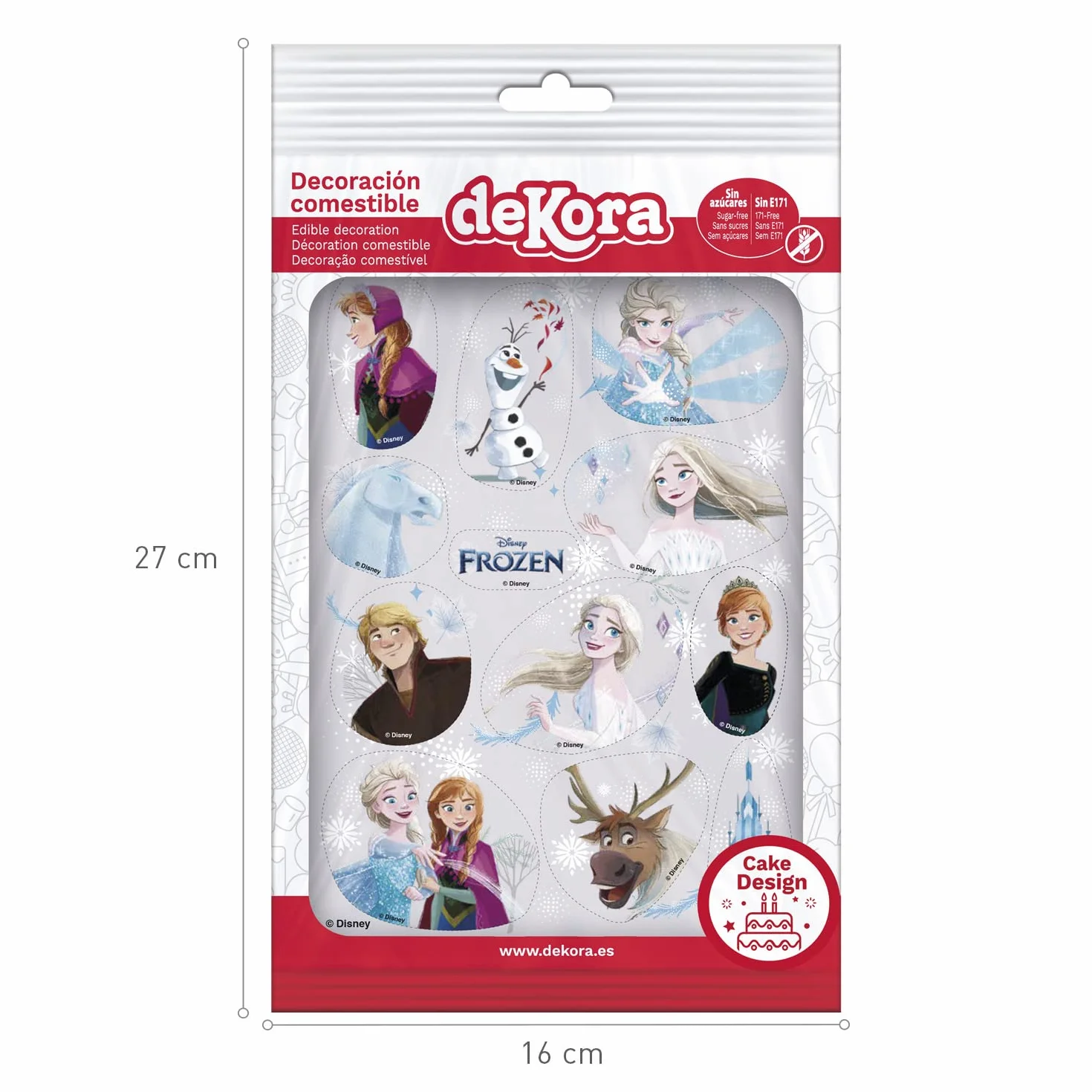 Dekora - Décoration Coméstible pour Gâteaux d'Anniversaire pour Enfants de Silhouette Découpée de La Reine des Neiges 2, 1 unité (Lot de 1)
