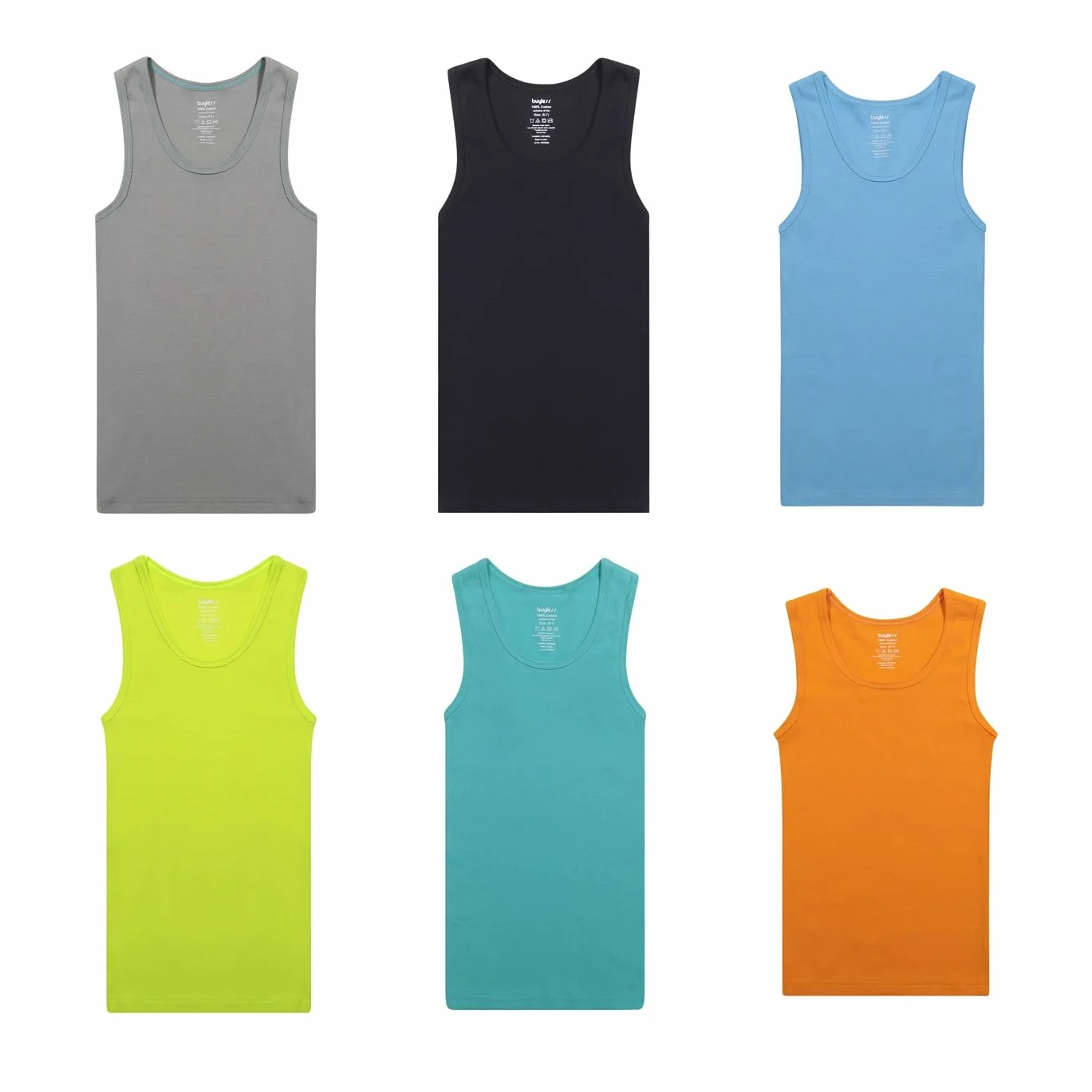 Débardeur Garçon Coton Doux Lot de 6 Multicolore Sous Vêtement