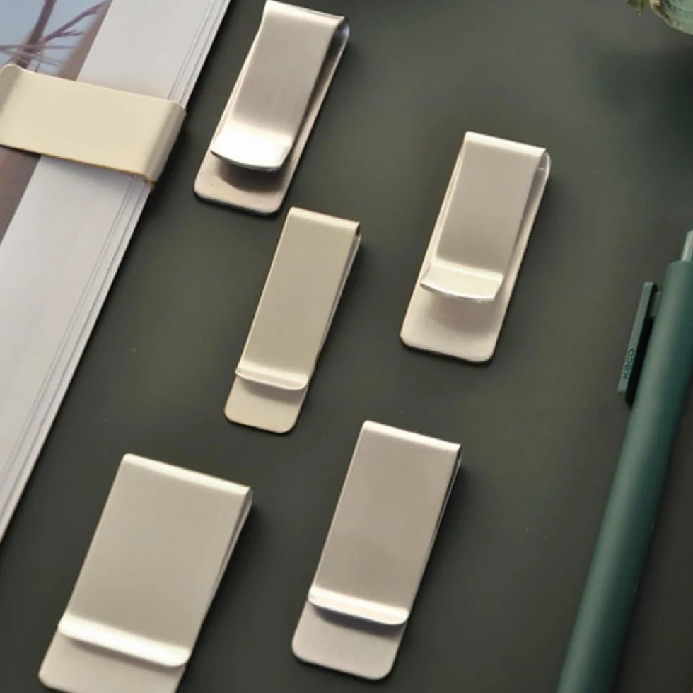 Pince à Billets en Acier Inoxydable 2 Pièces - Portefeuille Clips Porte-Cartes Argent