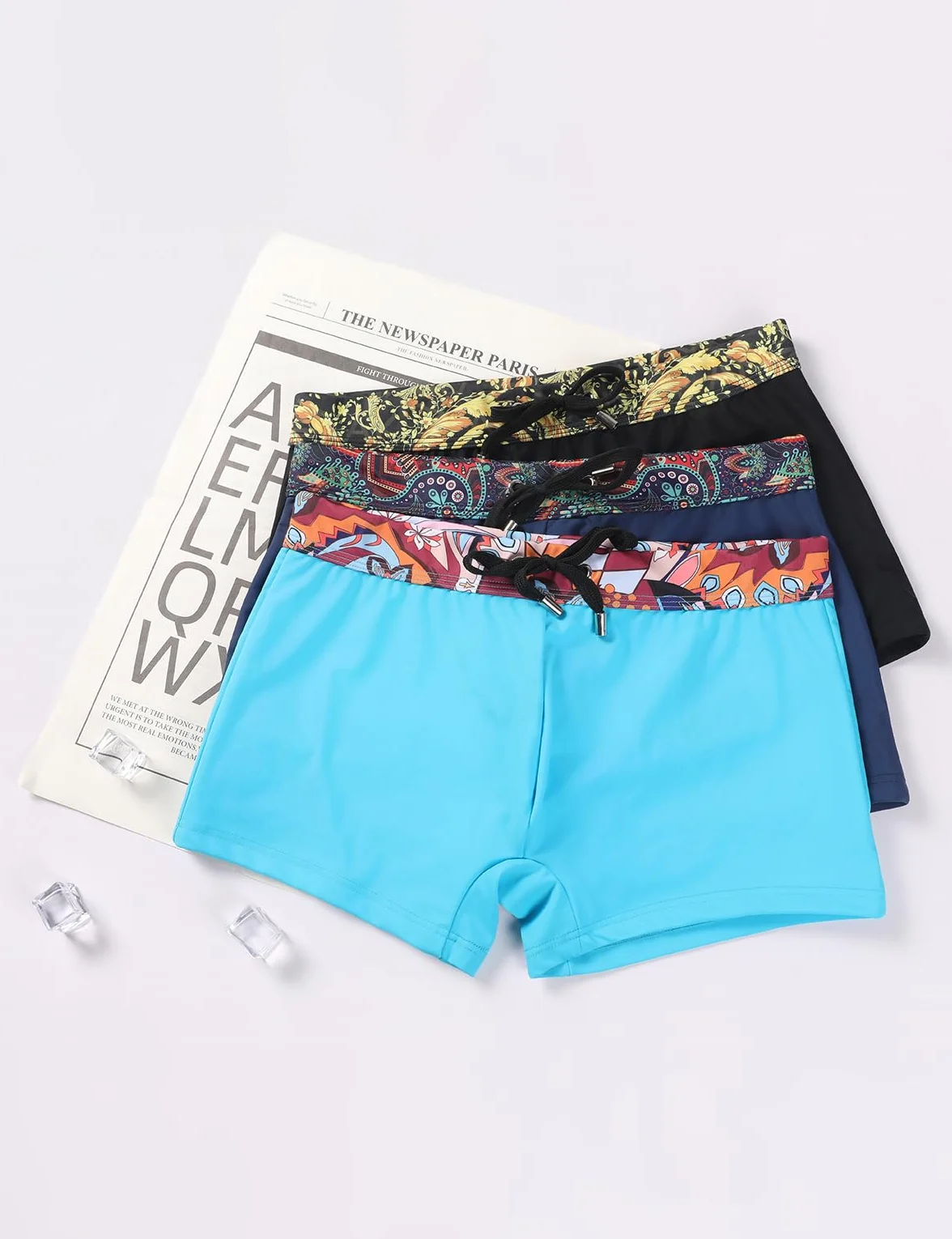 Badehose Herren - Kurze Schwimmhose mit Tunnelzug Wassersport Badeshorts