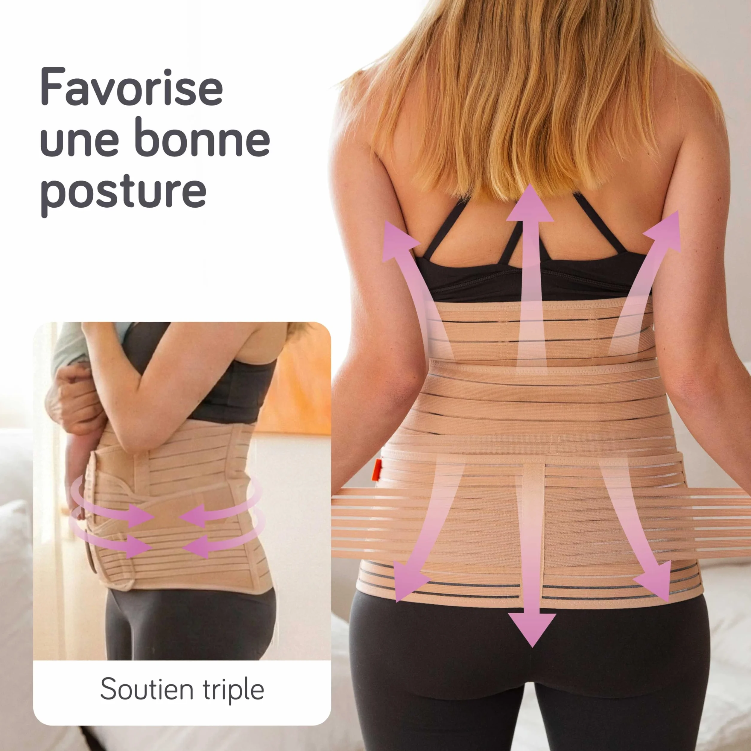 Baby Uma Ceinture Post Accouchement 3-En-1 Gaine Post Partum Triple Maintien Césarienne Légère Respirante